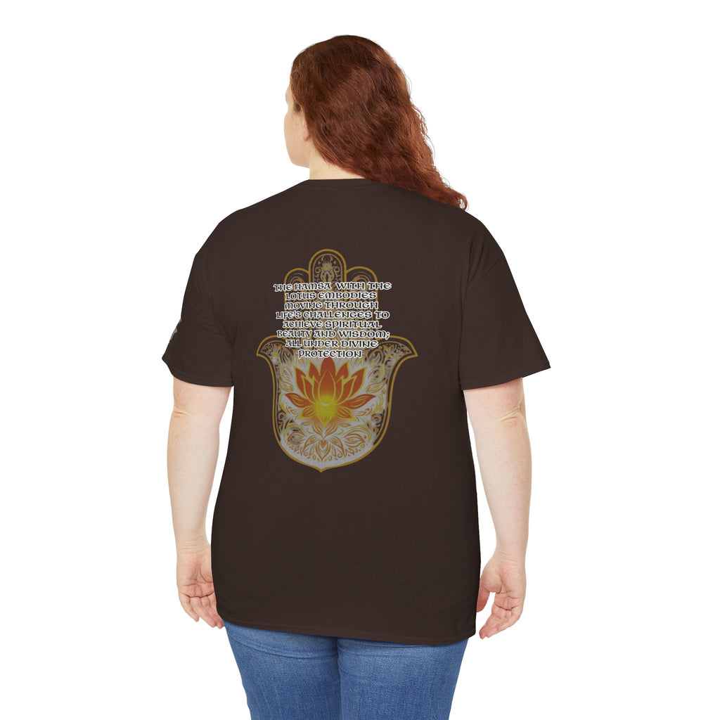 Hamsa Lotus T-Shirt — Spiritual Protection T-Shirt with Lotus and Hamsa Design