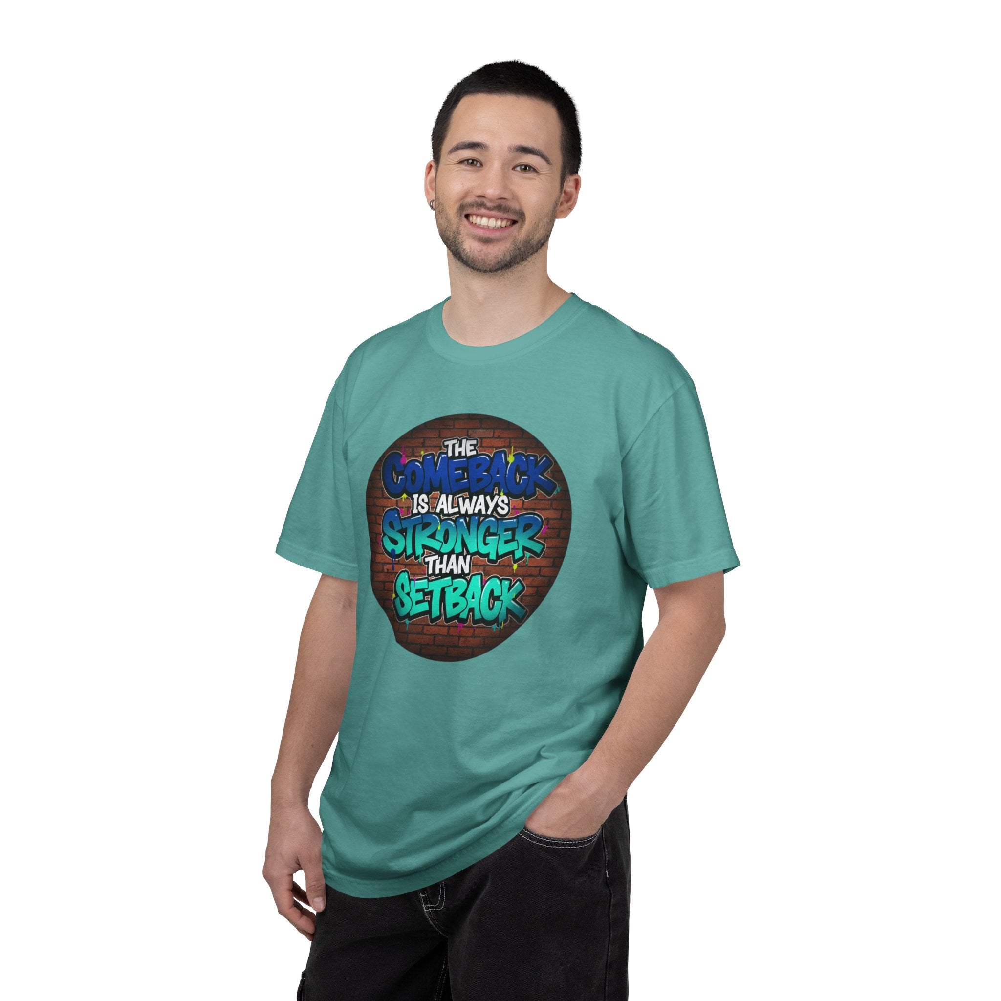 Inspirational Graffiti T-Shirt — “The Comeback Is Always Stronger Than The Setback”