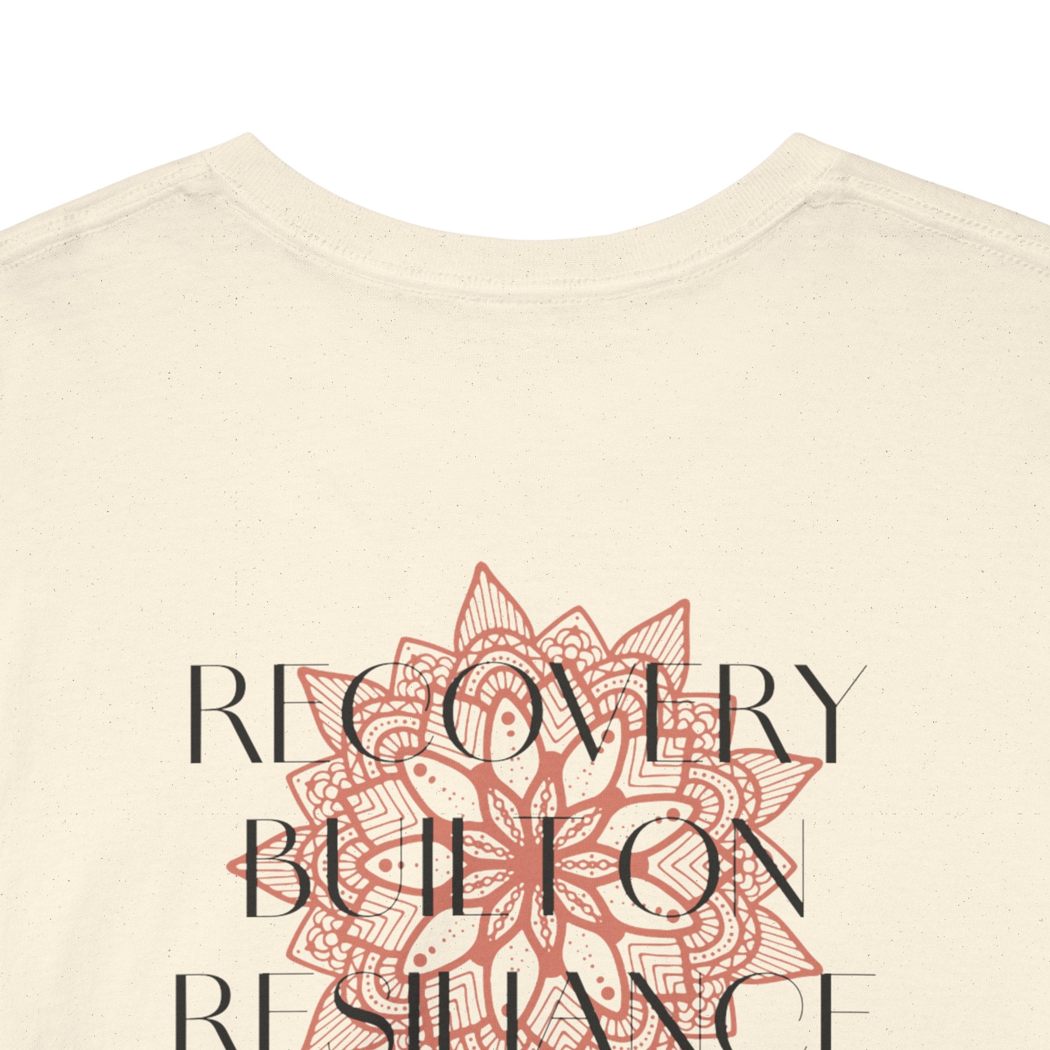 Recovery Built on Resilience Tee — Minimal Lotus Graphic Motivational T‑Shirt