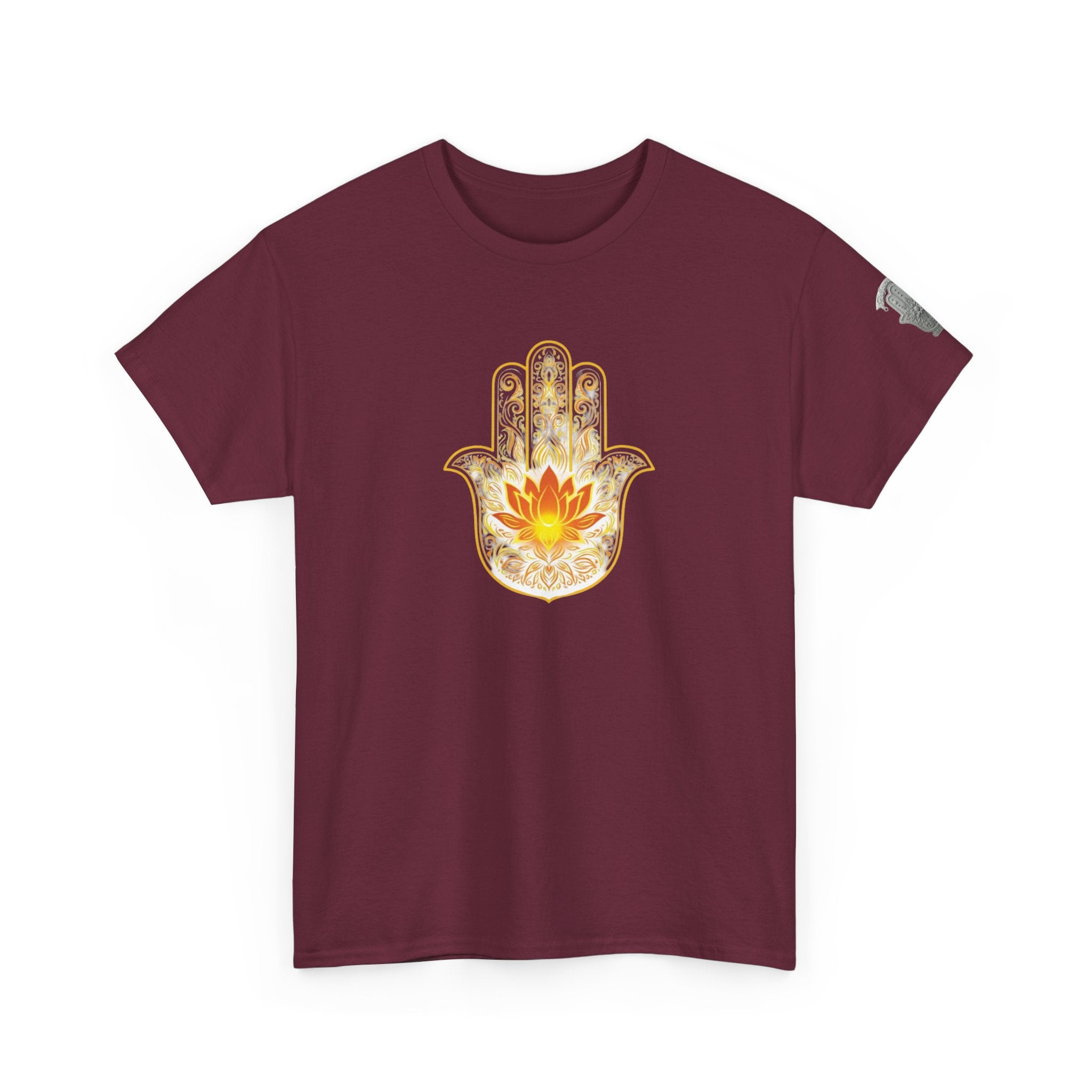 Hamsa Lotus T-Shirt — Spiritual Protection T-Shirt with Lotus and Hamsa Design