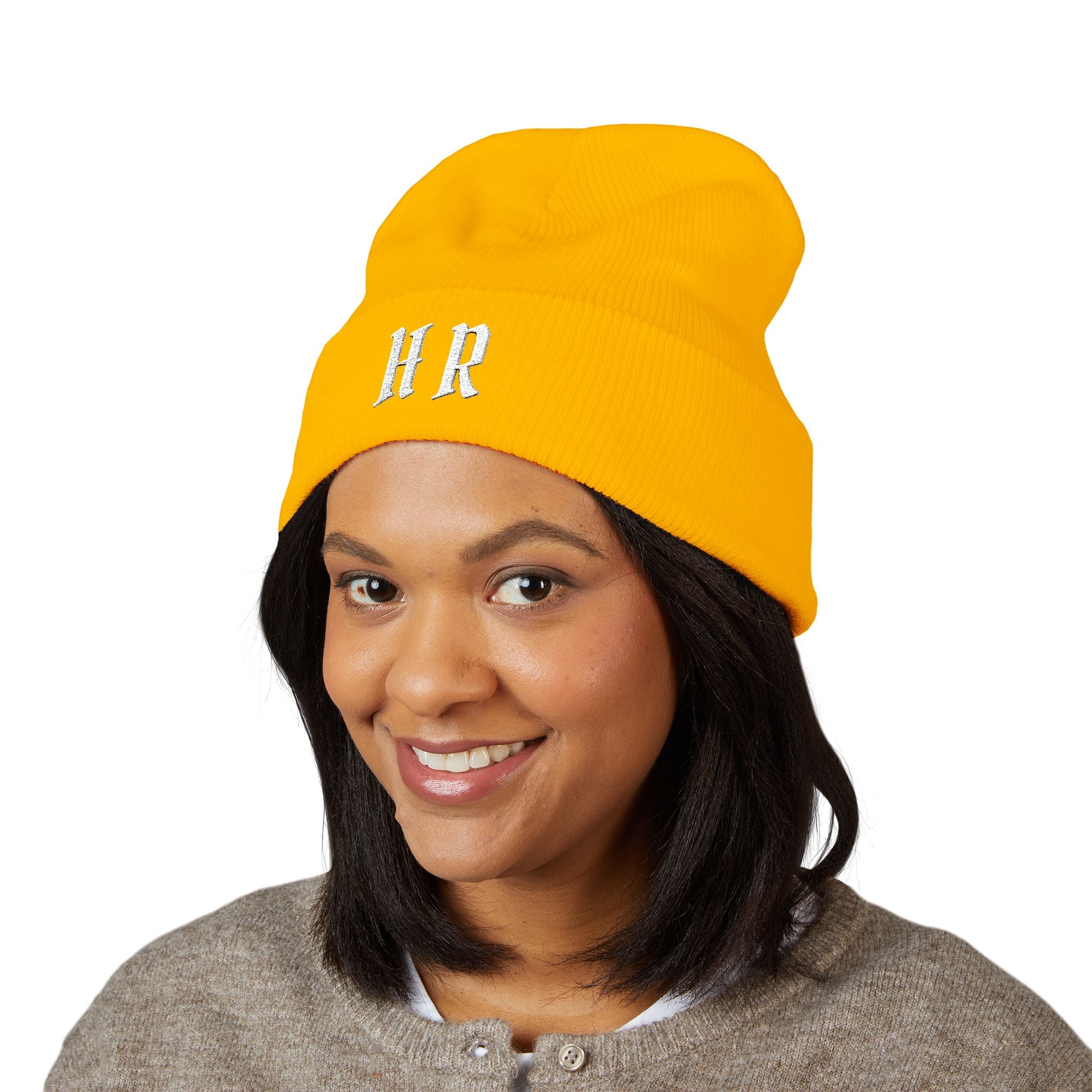 Hollywood Reed "HR" Beenie Embroidered Monogram HR Winter Hat