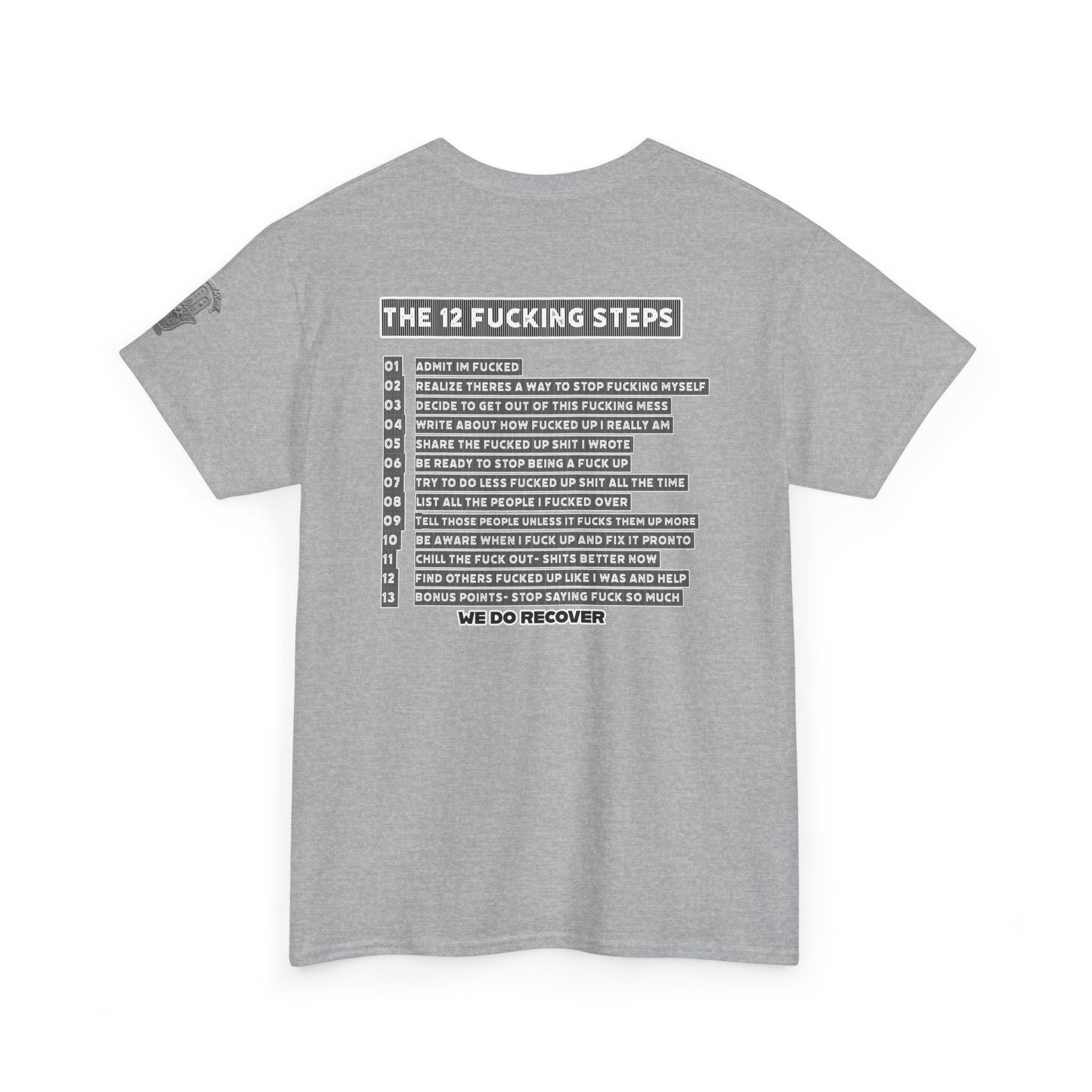 "Clean AF" 12 Steps Recovery Tee (The 12 Fucking Steps)