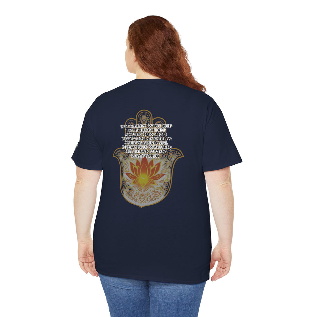 Hamsa Lotus T-Shirt — Spiritual Protection T-Shirt with Lotus and Hamsa Design