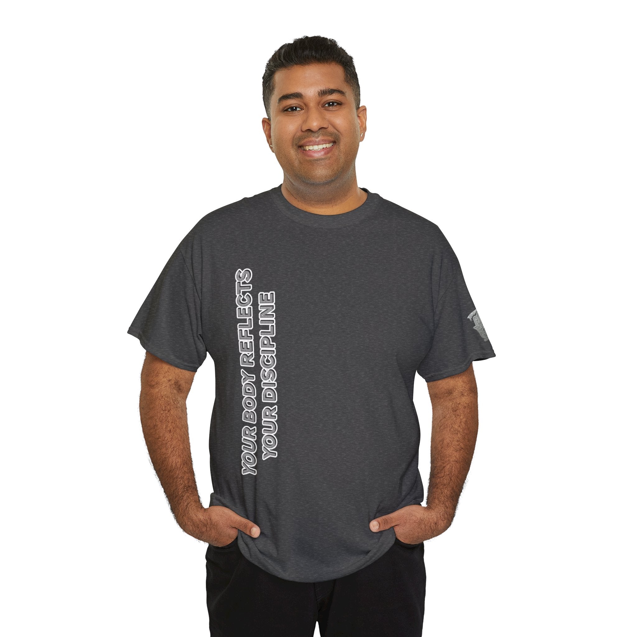 Motivational Fitness Tee — “Your Body Reflects Your Discipline” Training Shirt