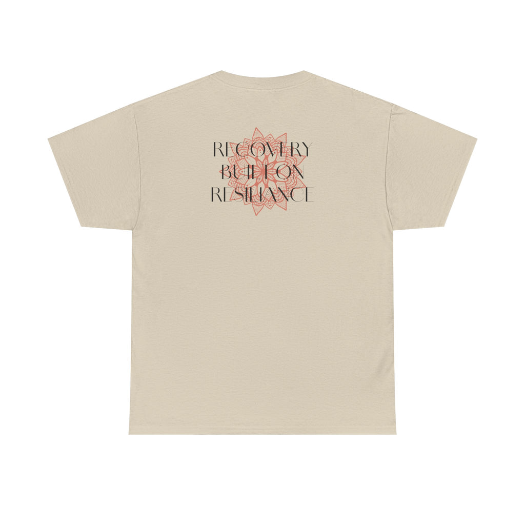 Recovery Built on Resilience Tee — Minimal Lotus Graphic Motivational T‑Shirt