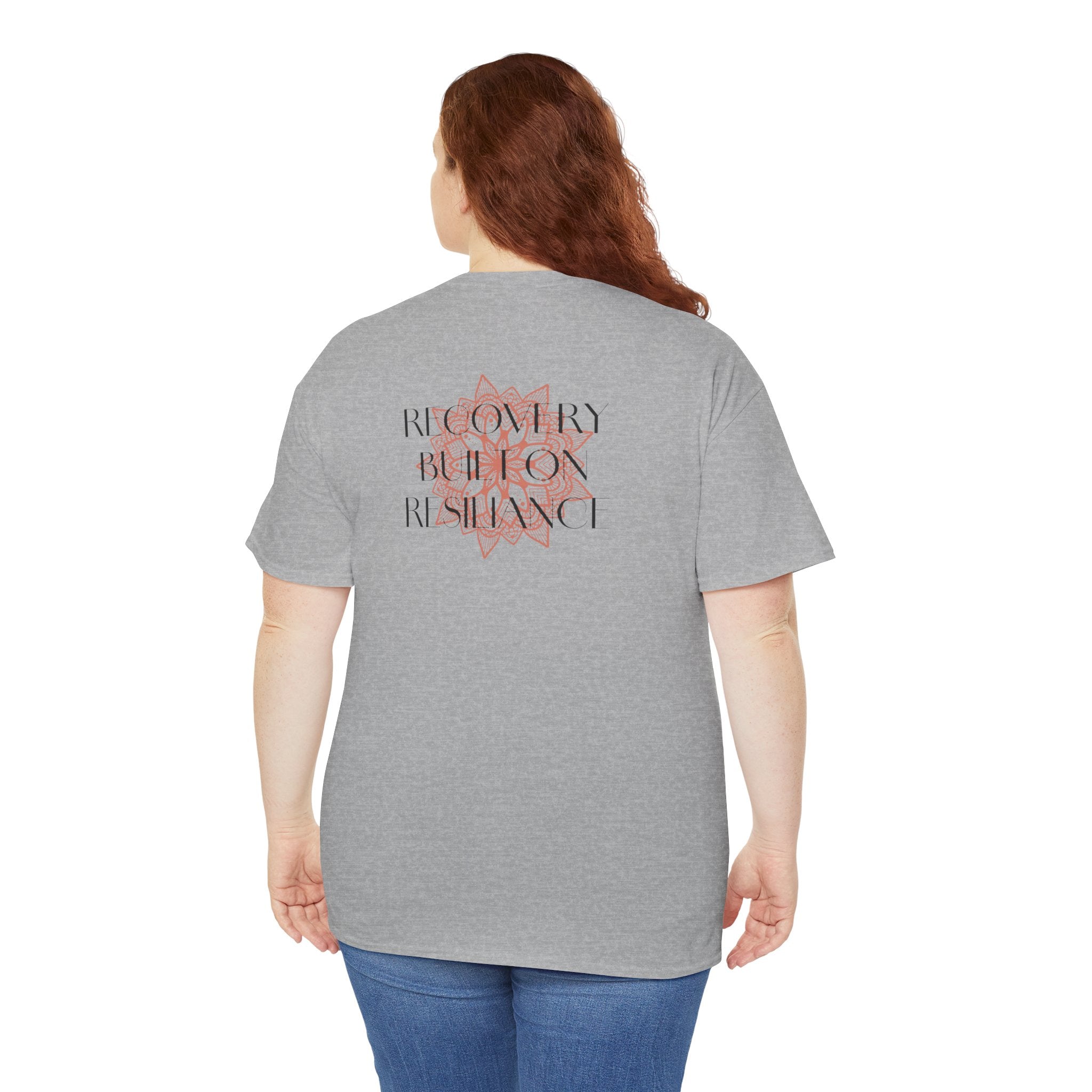 Recovery Built on Resilience Tee — Minimal Lotus Graphic Motivational T‑Shirt