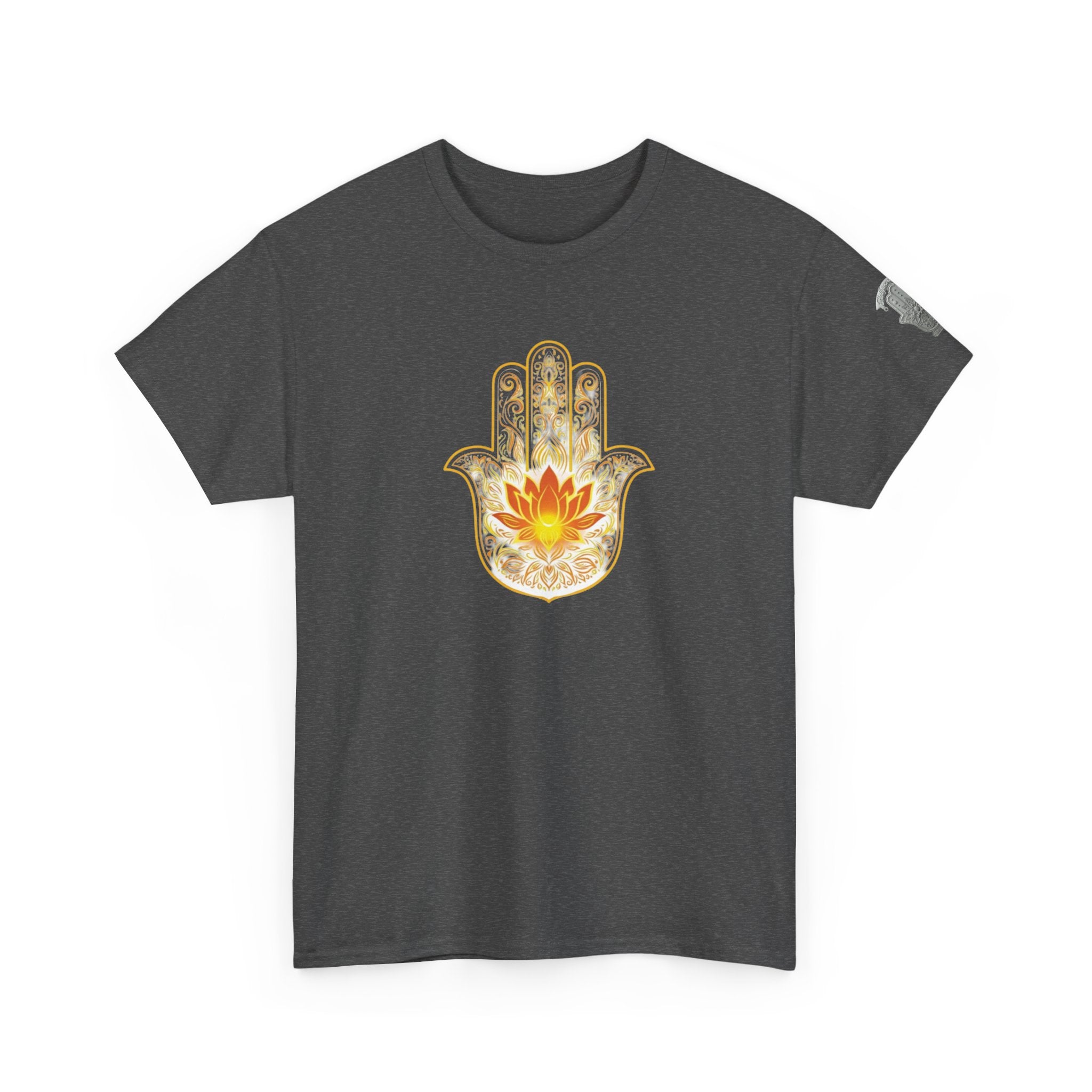 Hamsa Lotus T-Shirt — Spiritual Protection T-Shirt with Lotus and Hamsa Design