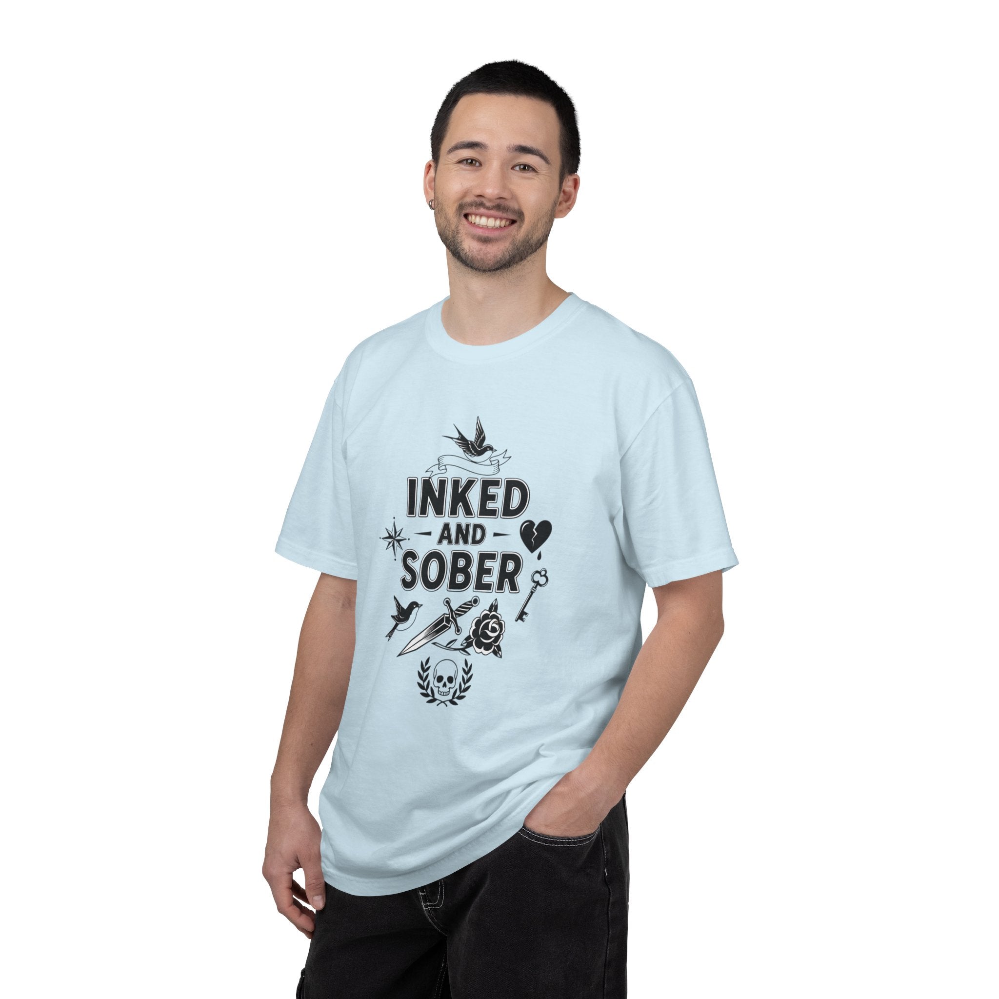Inked and Sober T-Shirt — Tattoo Recovery Tee for Sobriety Support