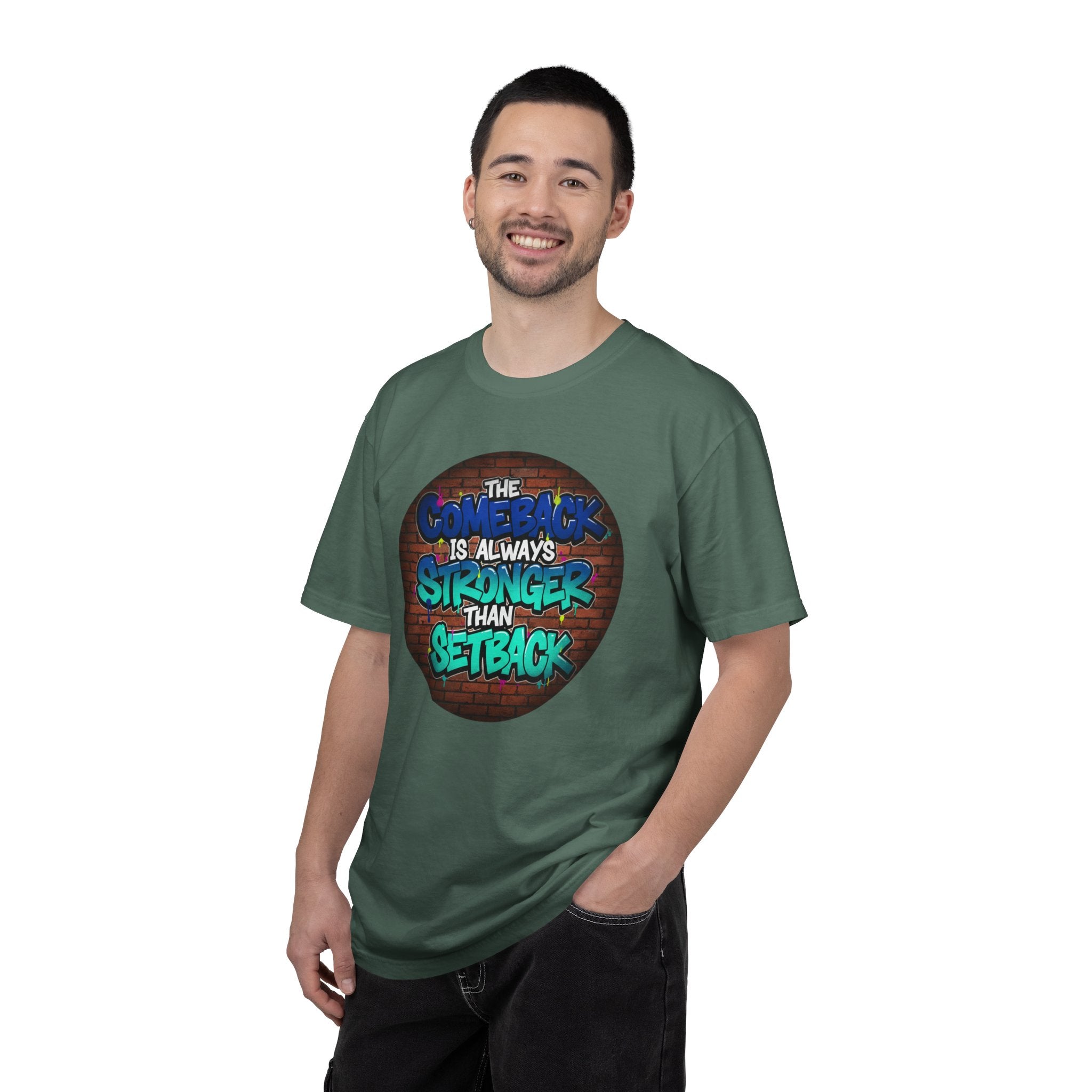 Inspirational Graffiti T-Shirt — “The Comeback Is Always Stronger Than The Setback”