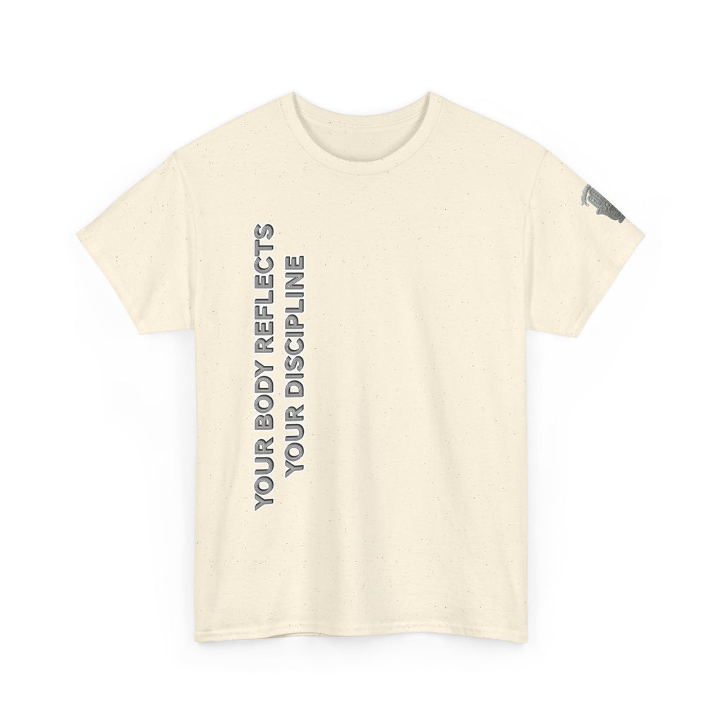 Motivational Fitness Tee — “Your Body Reflects Your Discipline” Training Shirt