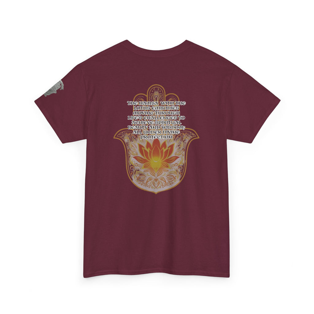 Hamsa Lotus T-Shirt — Spiritual Protection T-Shirt with Lotus and Hamsa Design