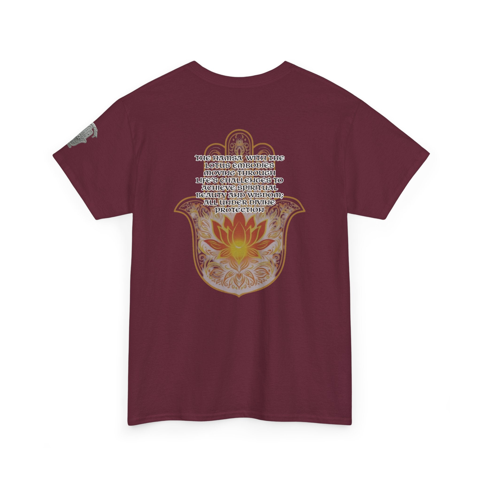 Hamsa Lotus T-Shirt — Spiritual Protection T-Shirt with Lotus and Hamsa Design