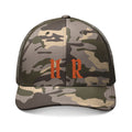 Camouflage Trucker Hat — Embroidered Orange Initials (HR)
