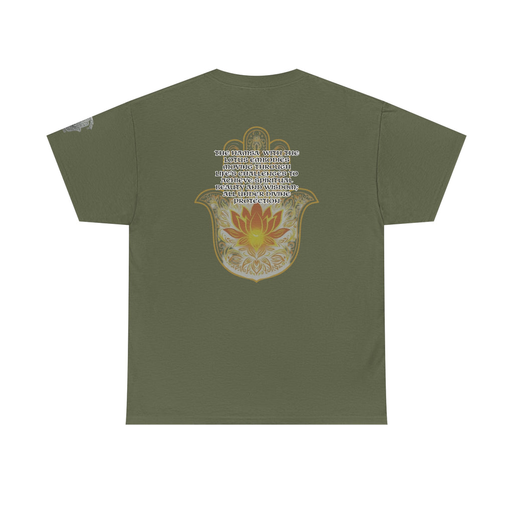 Hamsa Lotus T-Shirt — Spiritual Protection T-Shirt with Lotus and Hamsa Design