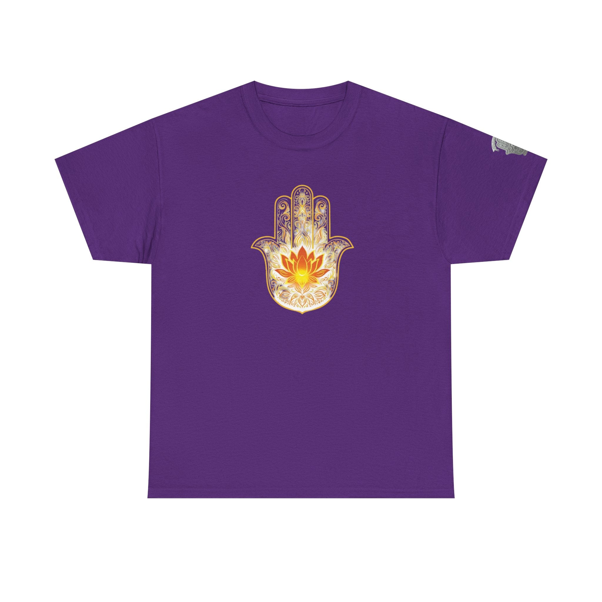 Hamsa Lotus T-Shirt — Spiritual Protection T-Shirt with Lotus and Hamsa Design