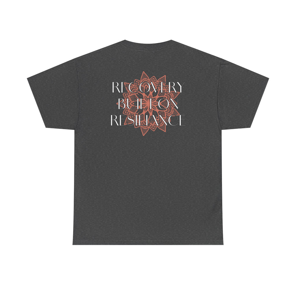 Recovery Built on Resilience Tee — Minimal Lotus Graphic Motivational T‑Shirt