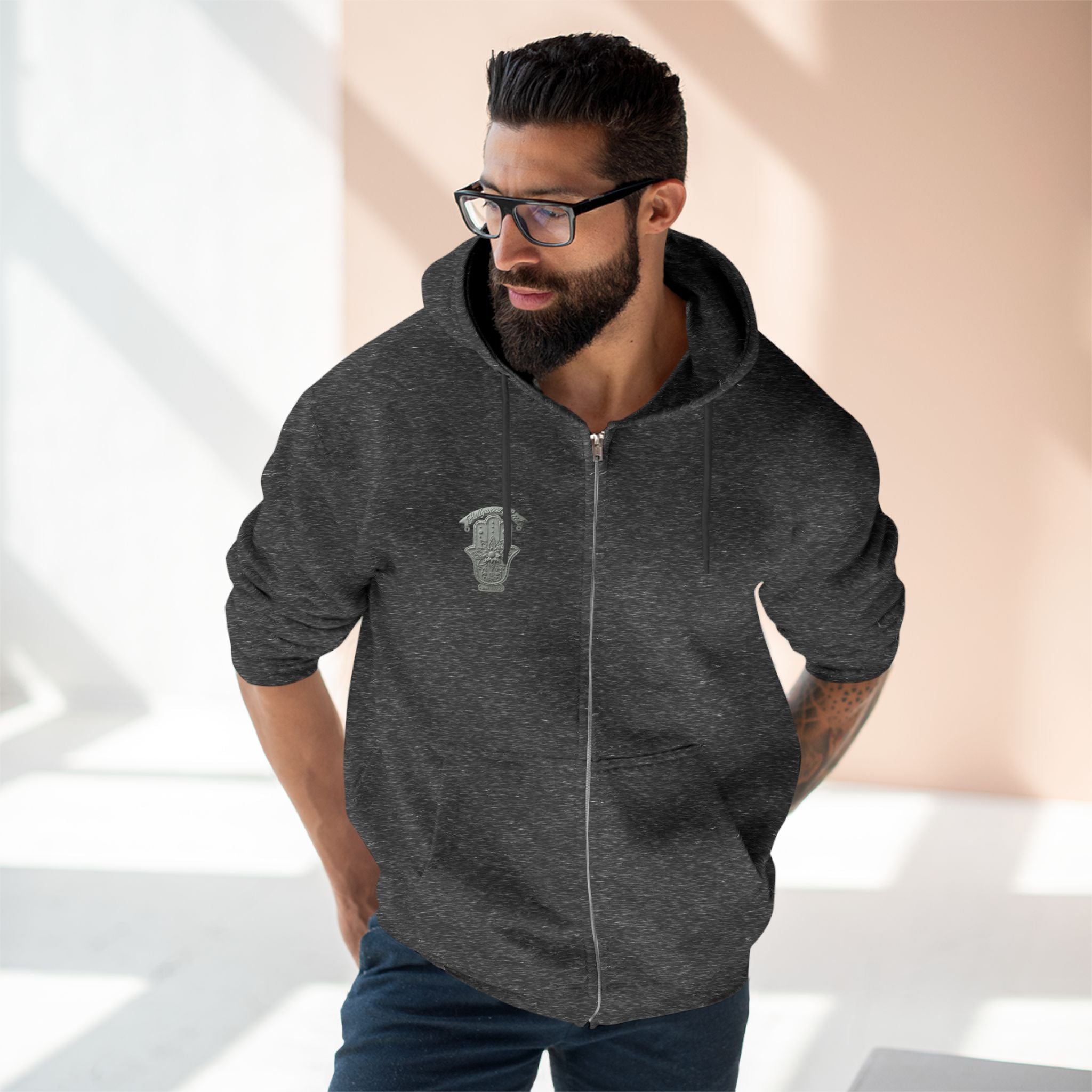 Renewed Ambition Zip Hoodie — Inspirational Script Back Design