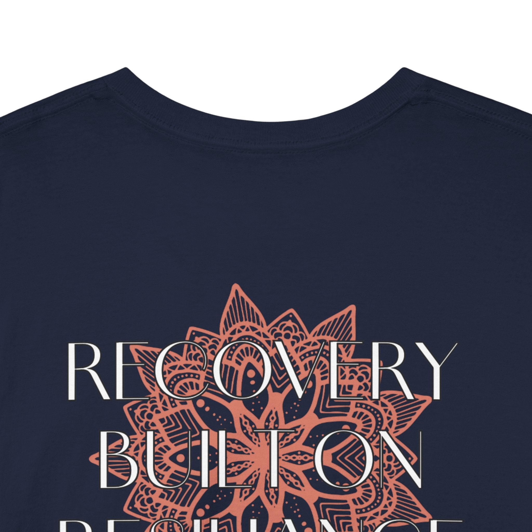 Recovery Built on Resilience Tee — Minimal Lotus Graphic Motivational T‑Shirt