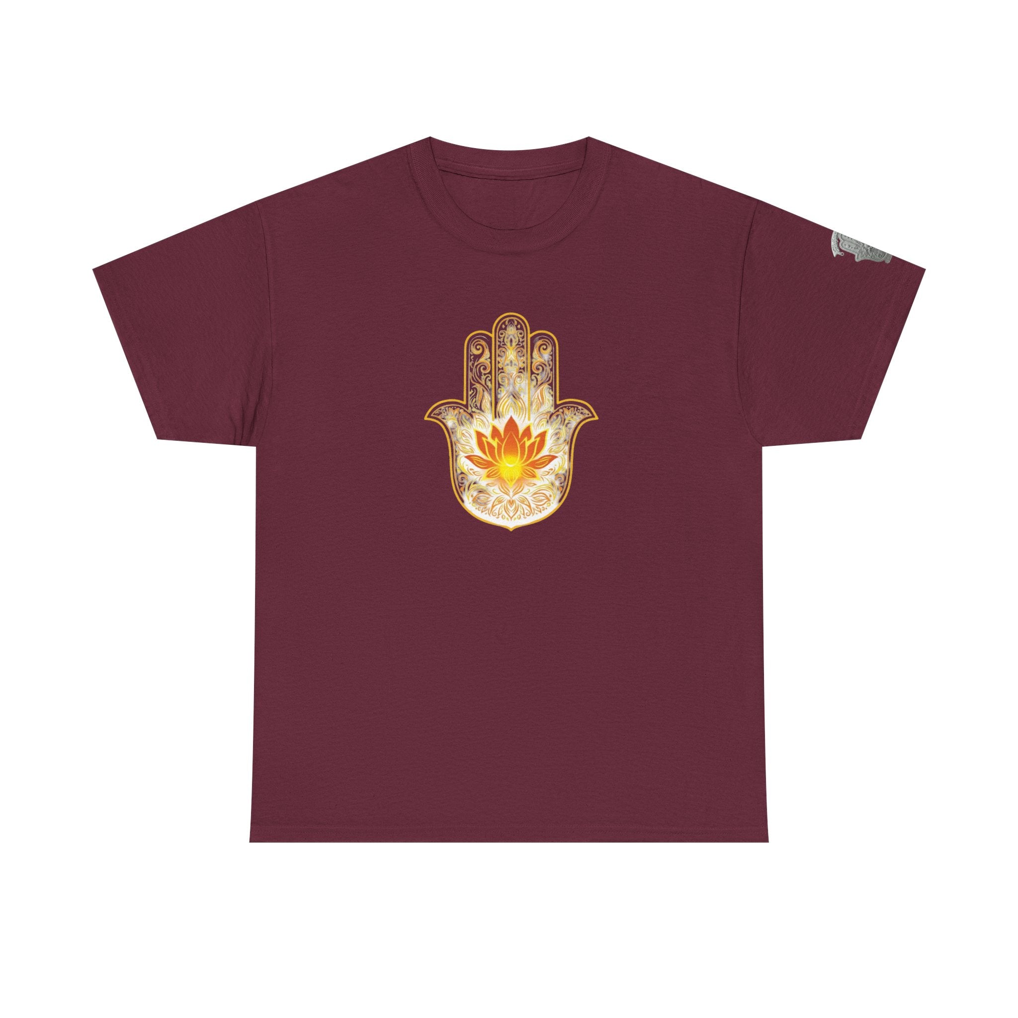 Hamsa Lotus T-Shirt — Spiritual Protection T-Shirt with Lotus and Hamsa Design