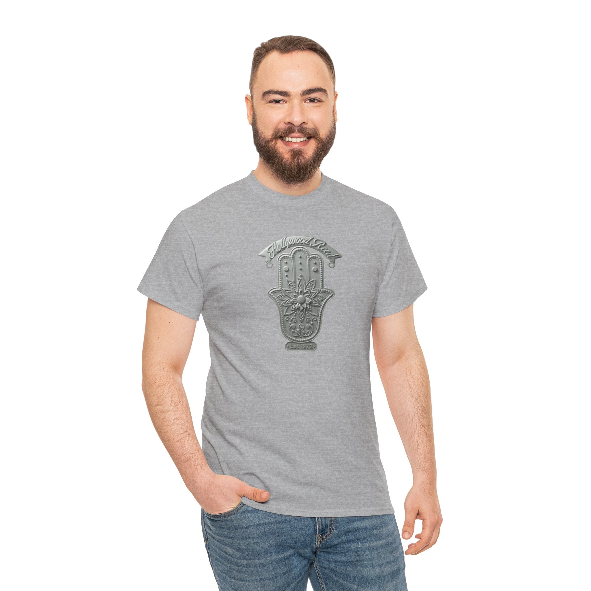 The Hollywood Reed Logo Hamsa Hand Tee — Protective Amulet Graphic T‑Shirt