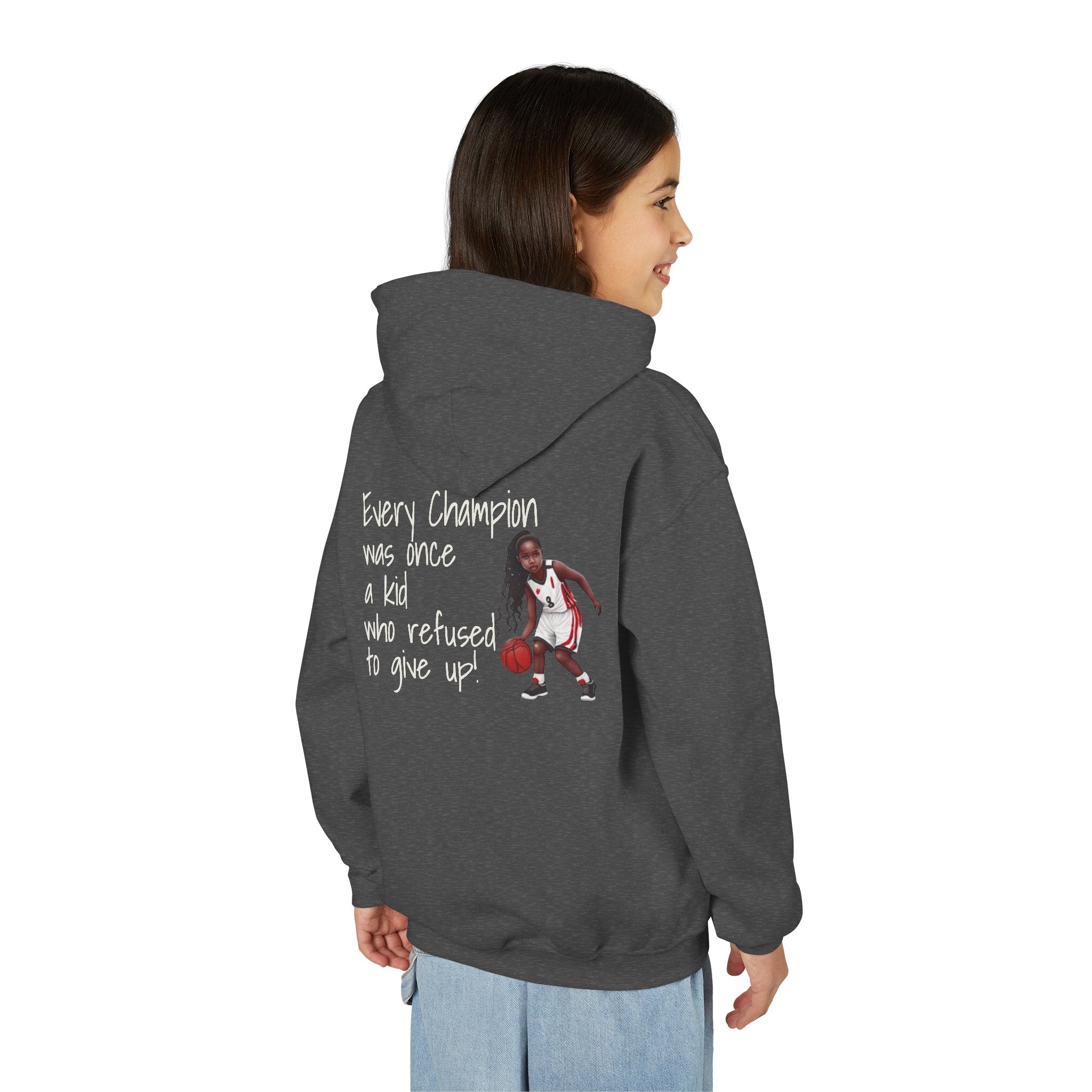 “Every Champion Was Once a Kid Who Refused to Give Up” Motivational Kids Hoodie