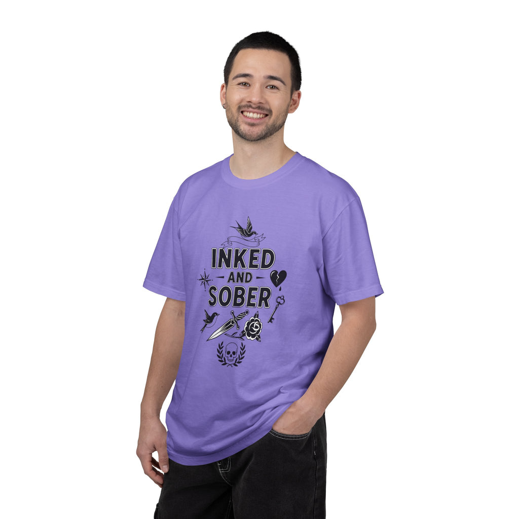 Inked and Sober T-Shirt — Tattoo Recovery Tee for Sobriety Support