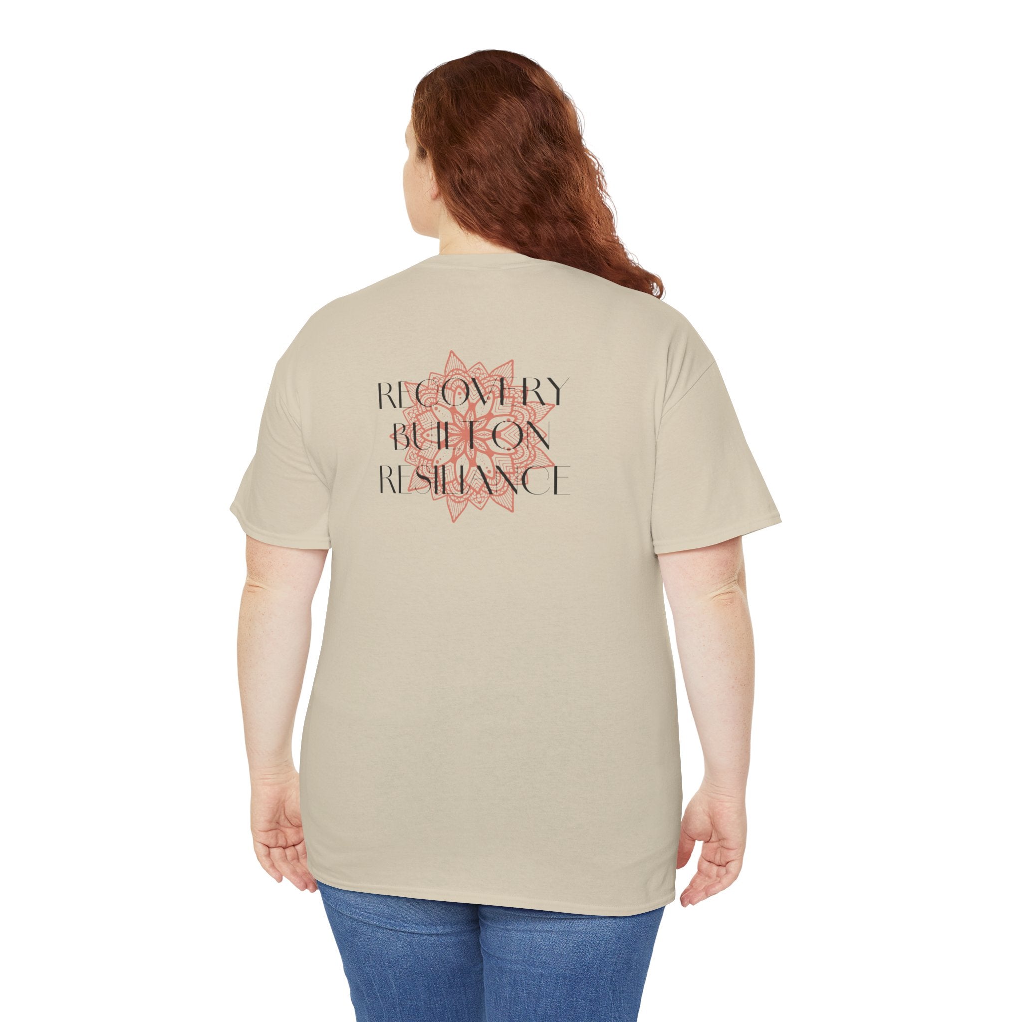 Recovery Built on Resilience Tee — Minimal Lotus Graphic Motivational T‑Shirt
