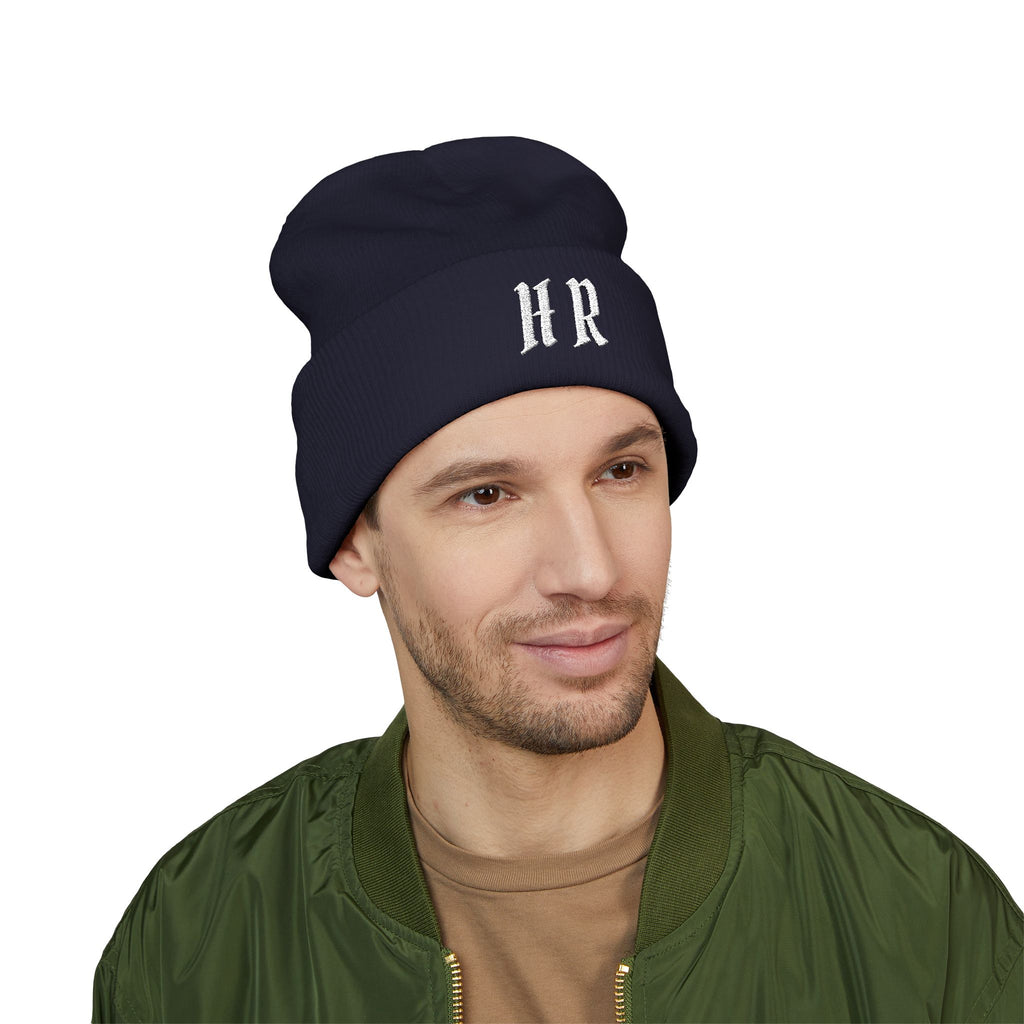 Hollywood Reed "HR" Beenie Embroidered Monogram HR Winter Hat
