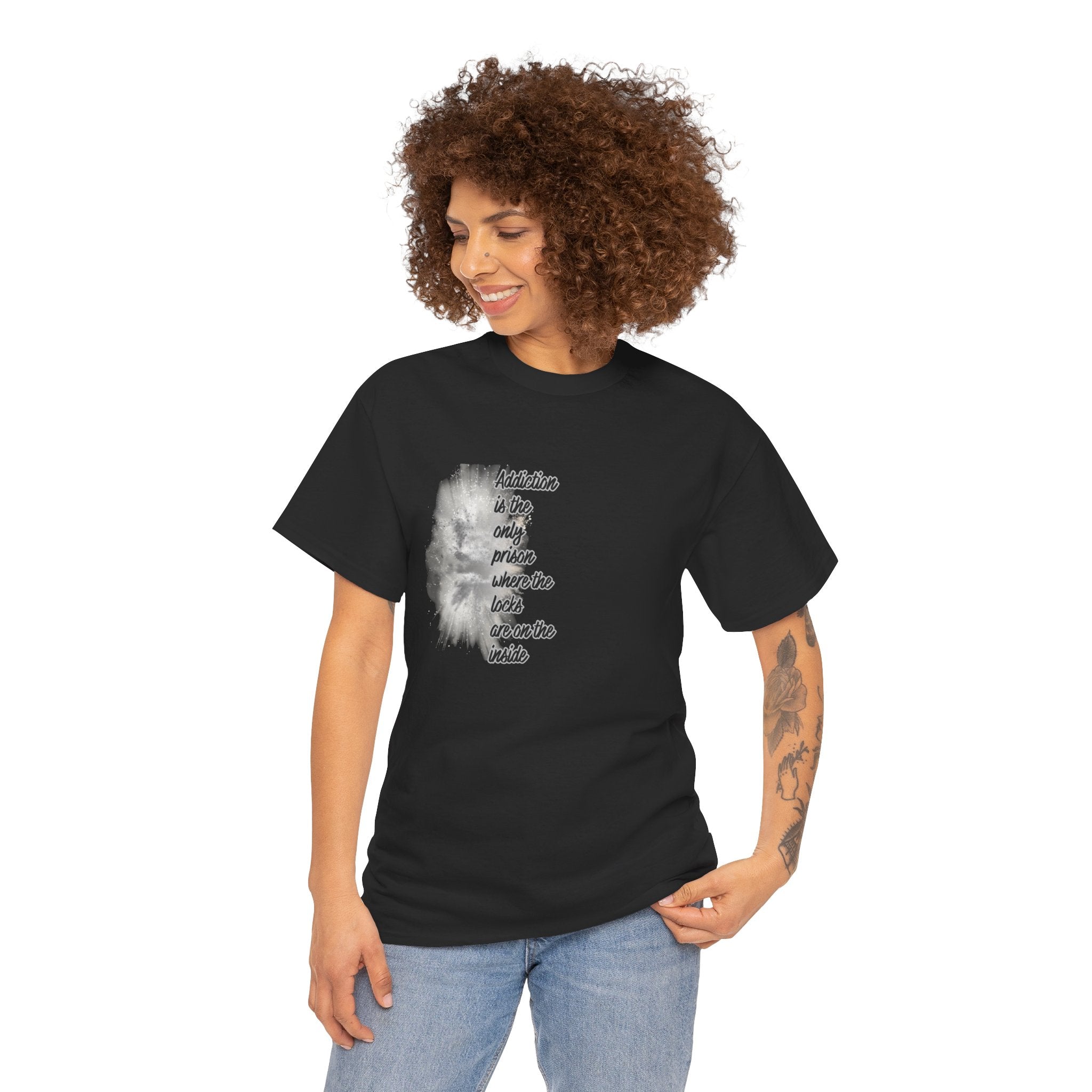 Addiction Is The Only Prison T-Shirt — Inspirational Recovery Tee