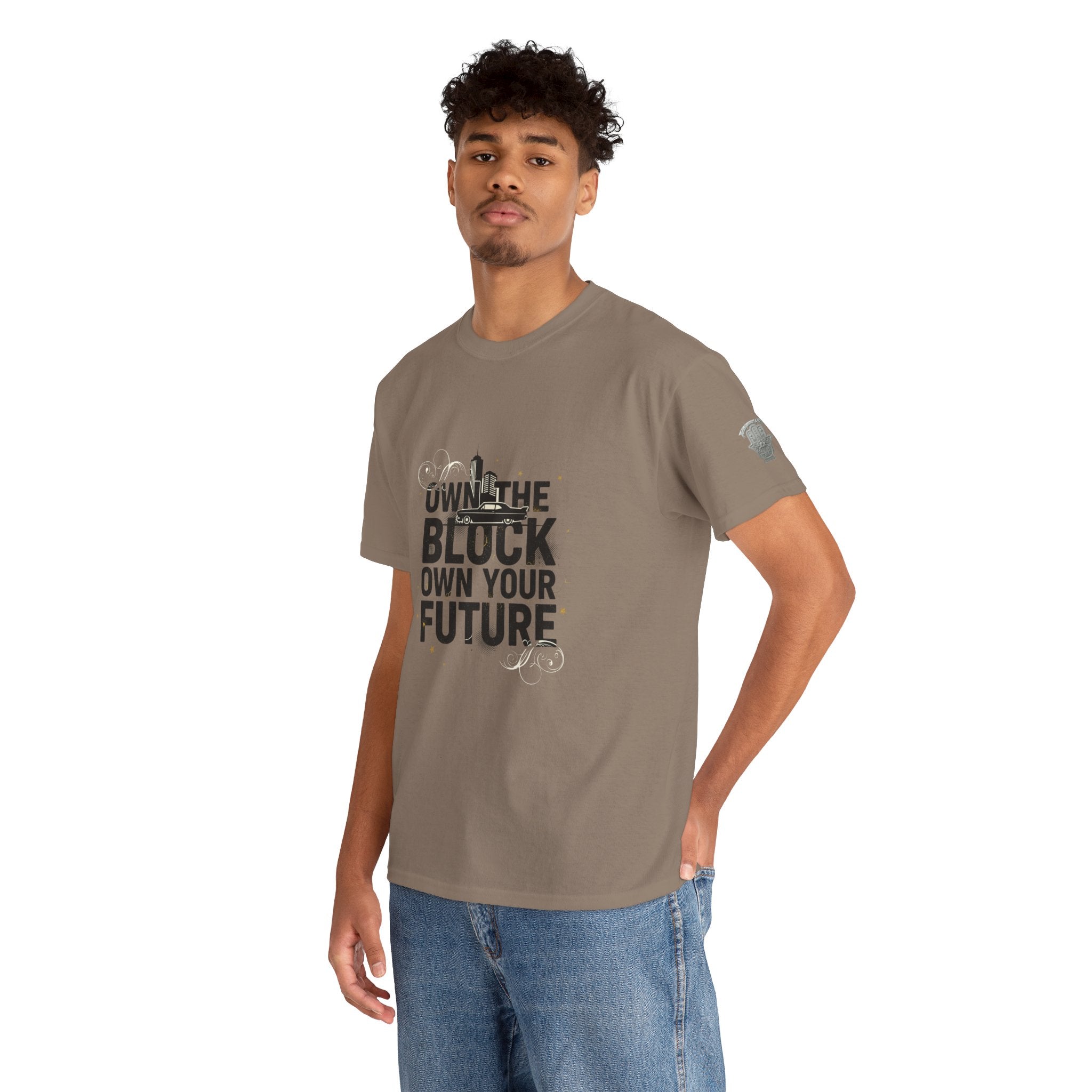 Motivational Tee — “Own the Block, Own Your Future” Graphic T-Shirt