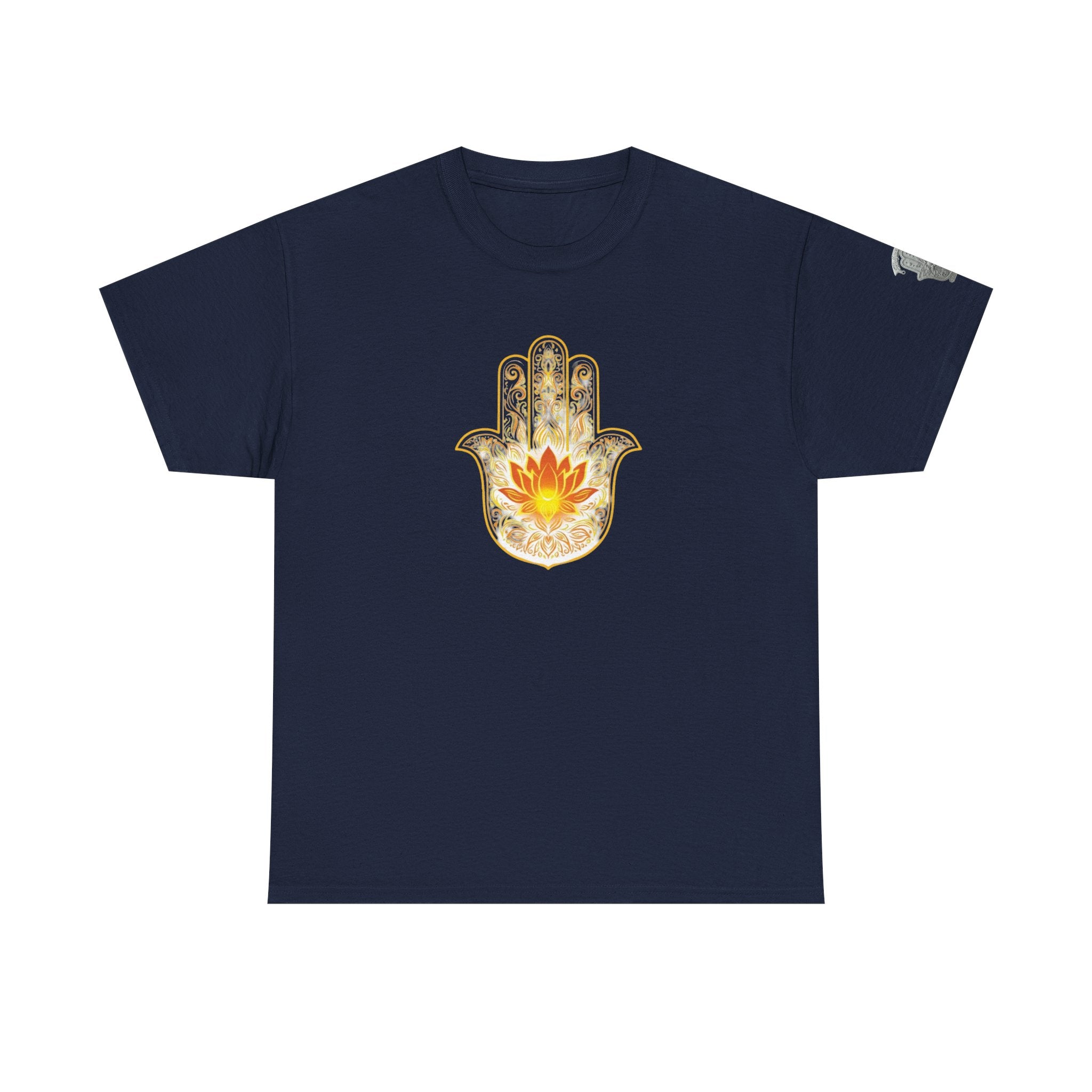 Hamsa Lotus T-Shirt — Spiritual Protection T-Shirt with Lotus and Hamsa Design