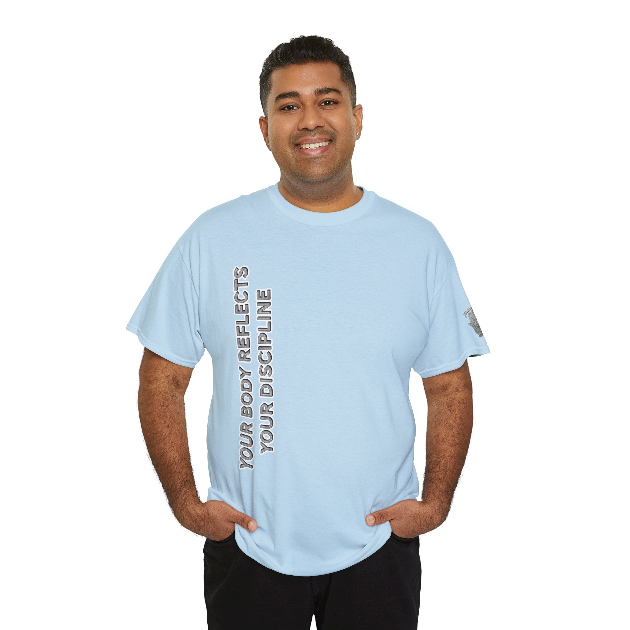 Motivational Fitness Tee — “Your Body Reflects Your Discipline” Training Shirt