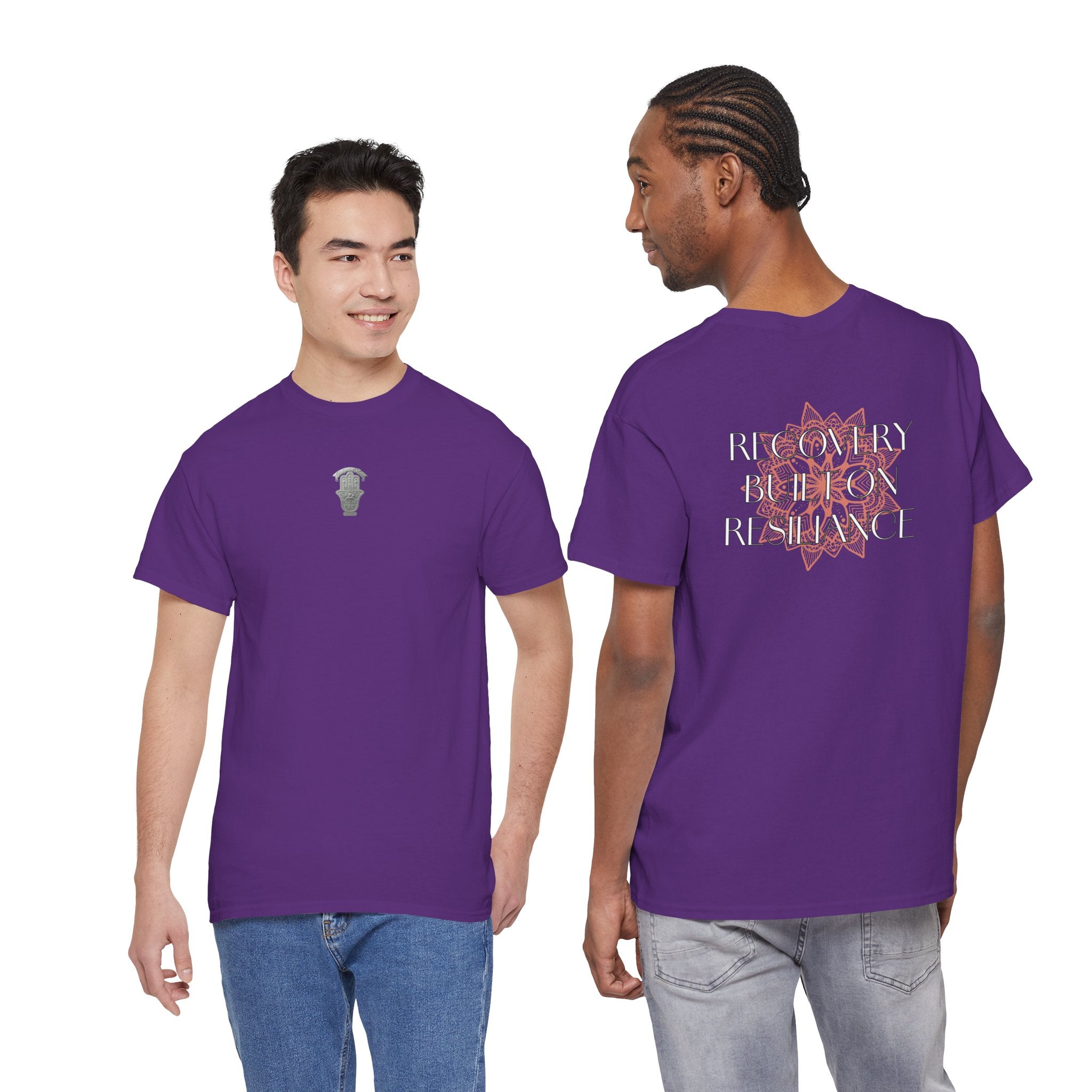 Recovery Built on Resilience Tee — Minimal Lotus Graphic Motivational T‑Shirt