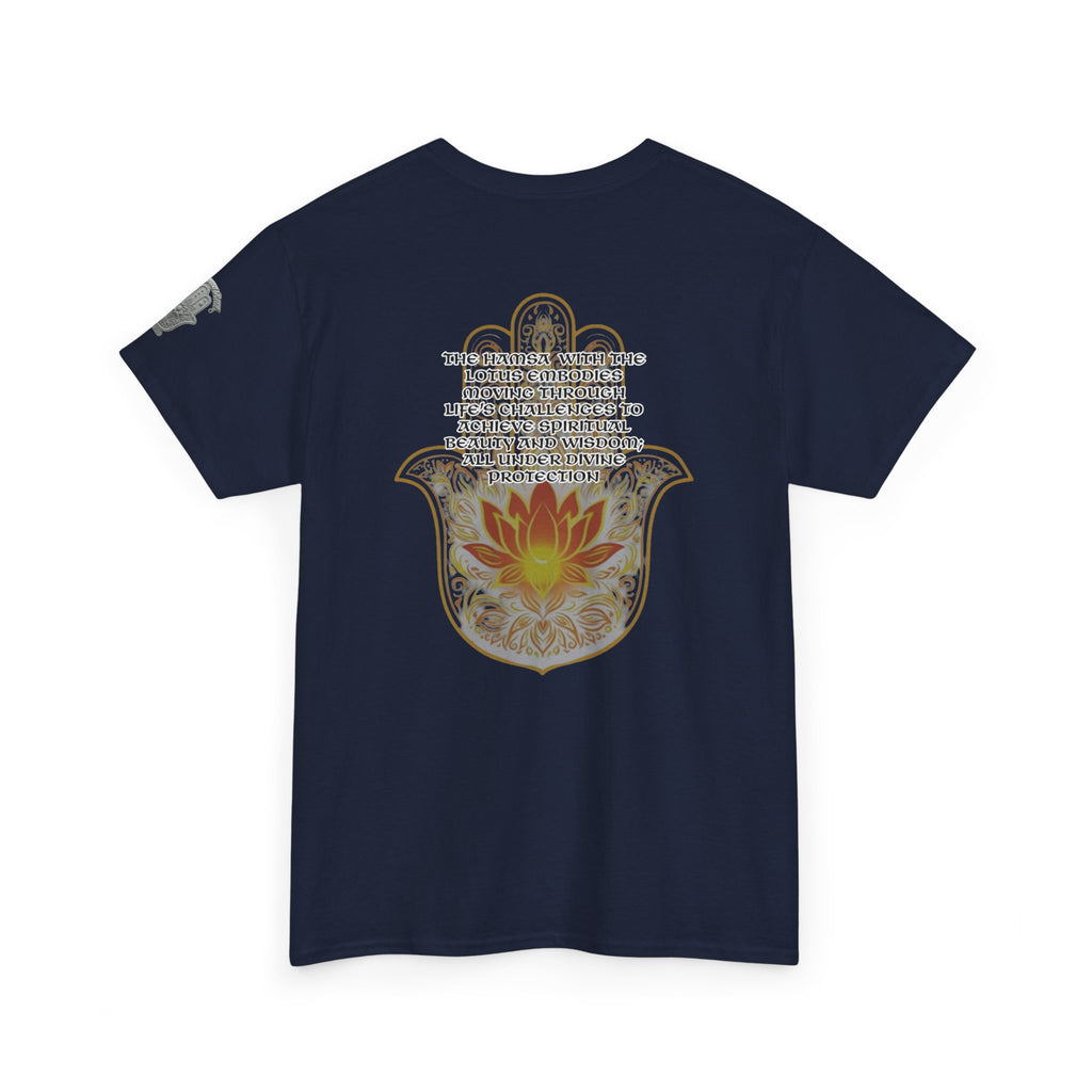 Hamsa Lotus T-Shirt — Spiritual Protection T-Shirt with Lotus and Hamsa Design