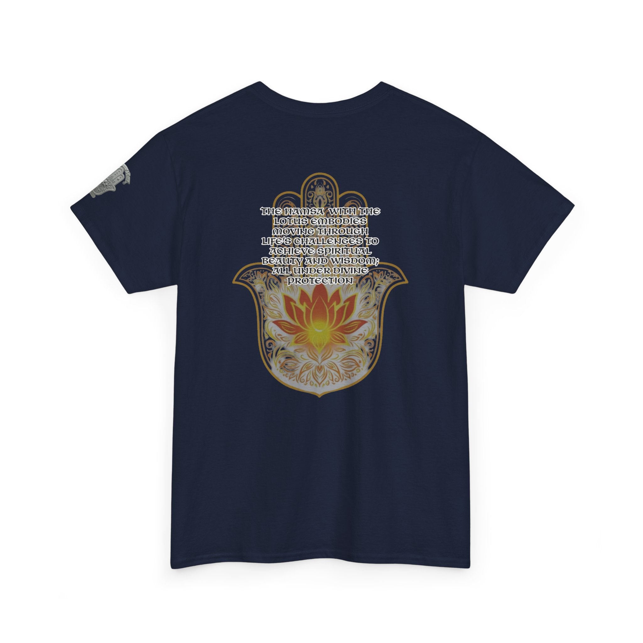 Hamsa Lotus T-Shirt — Spiritual Protection T-Shirt with Lotus and Hamsa Design