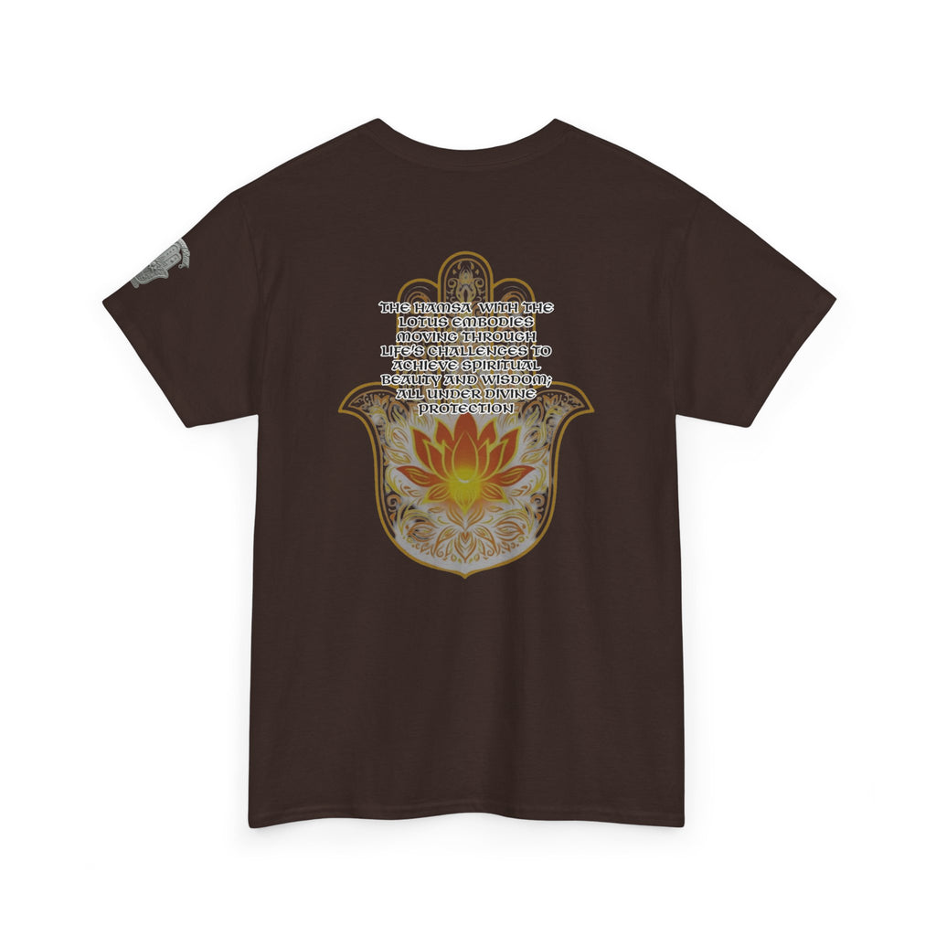 Hamsa Lotus T-Shirt — Spiritual Protection T-Shirt with Lotus and Hamsa Design