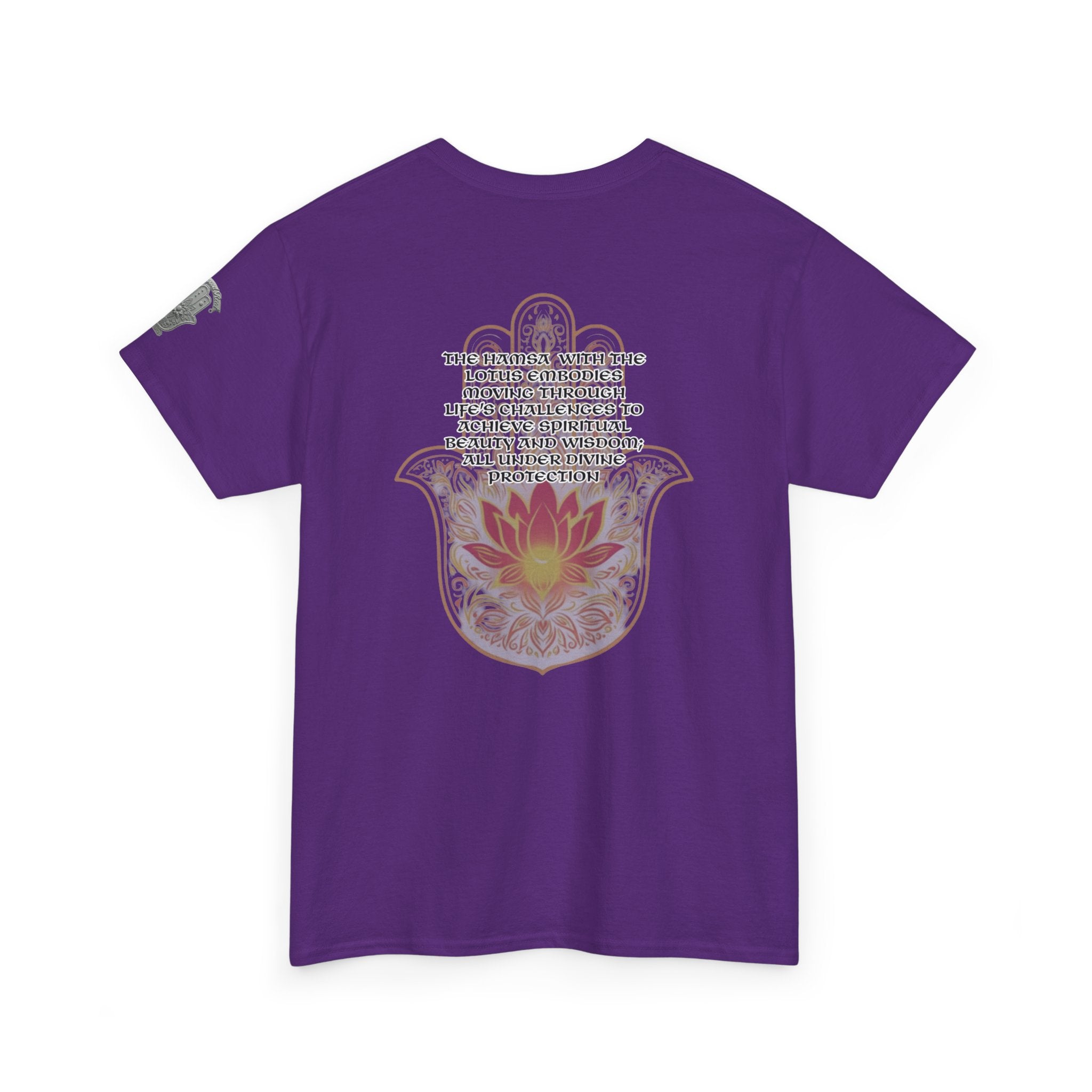 Hamsa Lotus T-Shirt — Spiritual Protection T-Shirt with Lotus and Hamsa Design