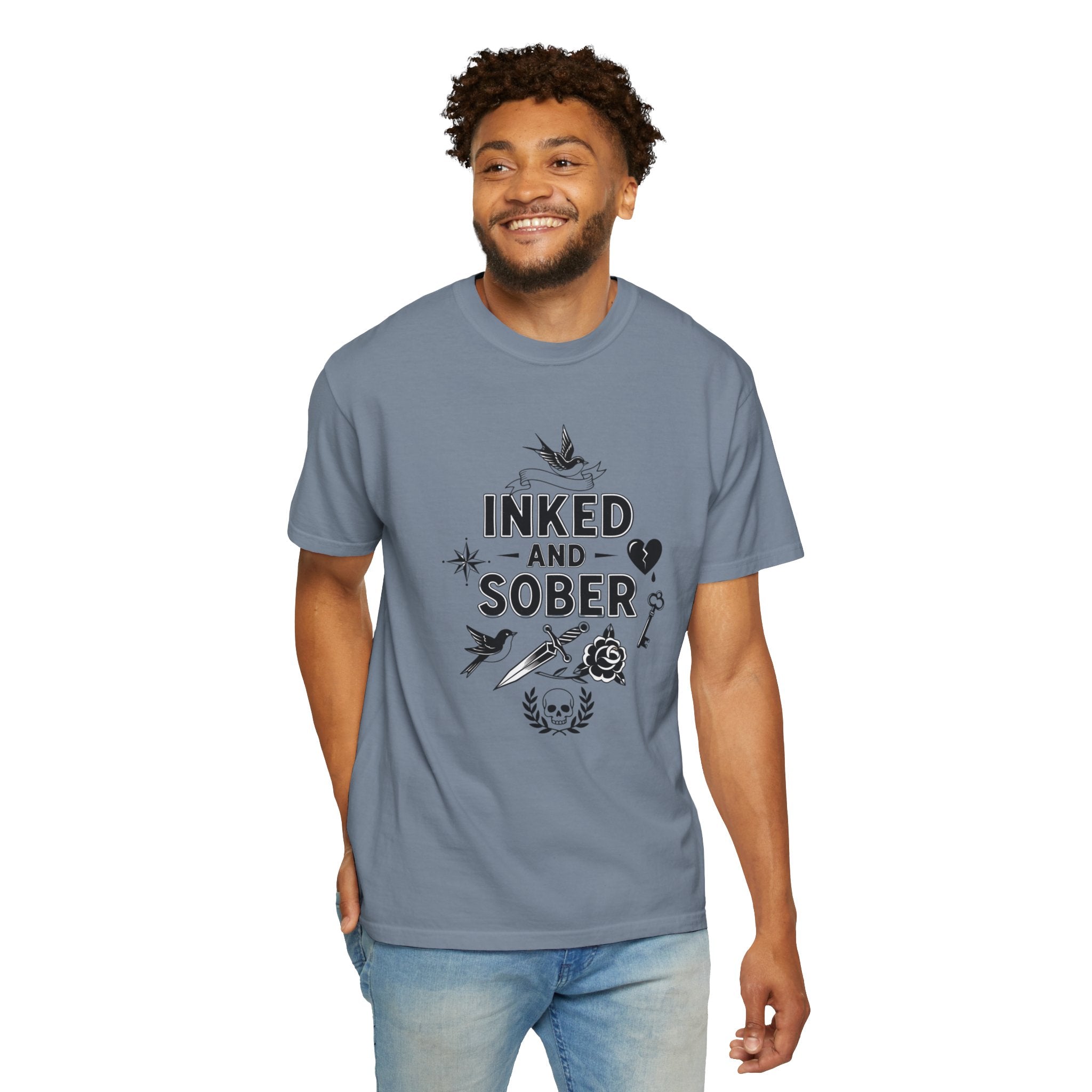 Inked and Sober T-Shirt — Tattoo Recovery Tee for Sobriety Support