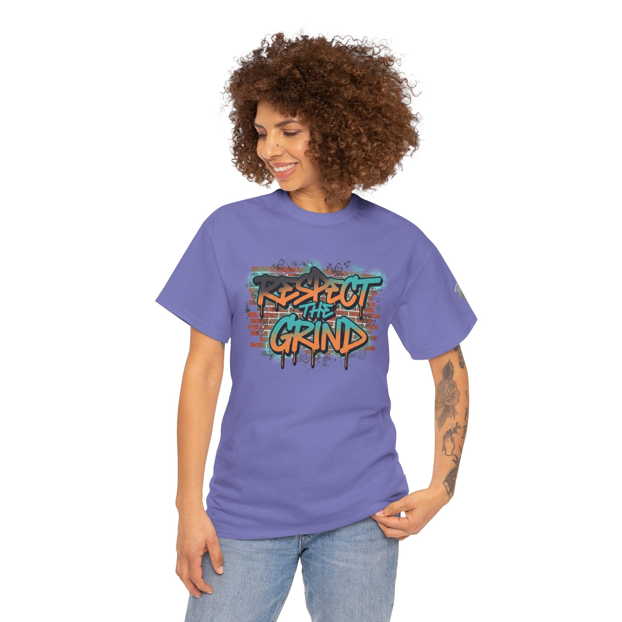 Respect the Grind Graffiti Tee — Urban Motivational Streetwear T‑Shirt