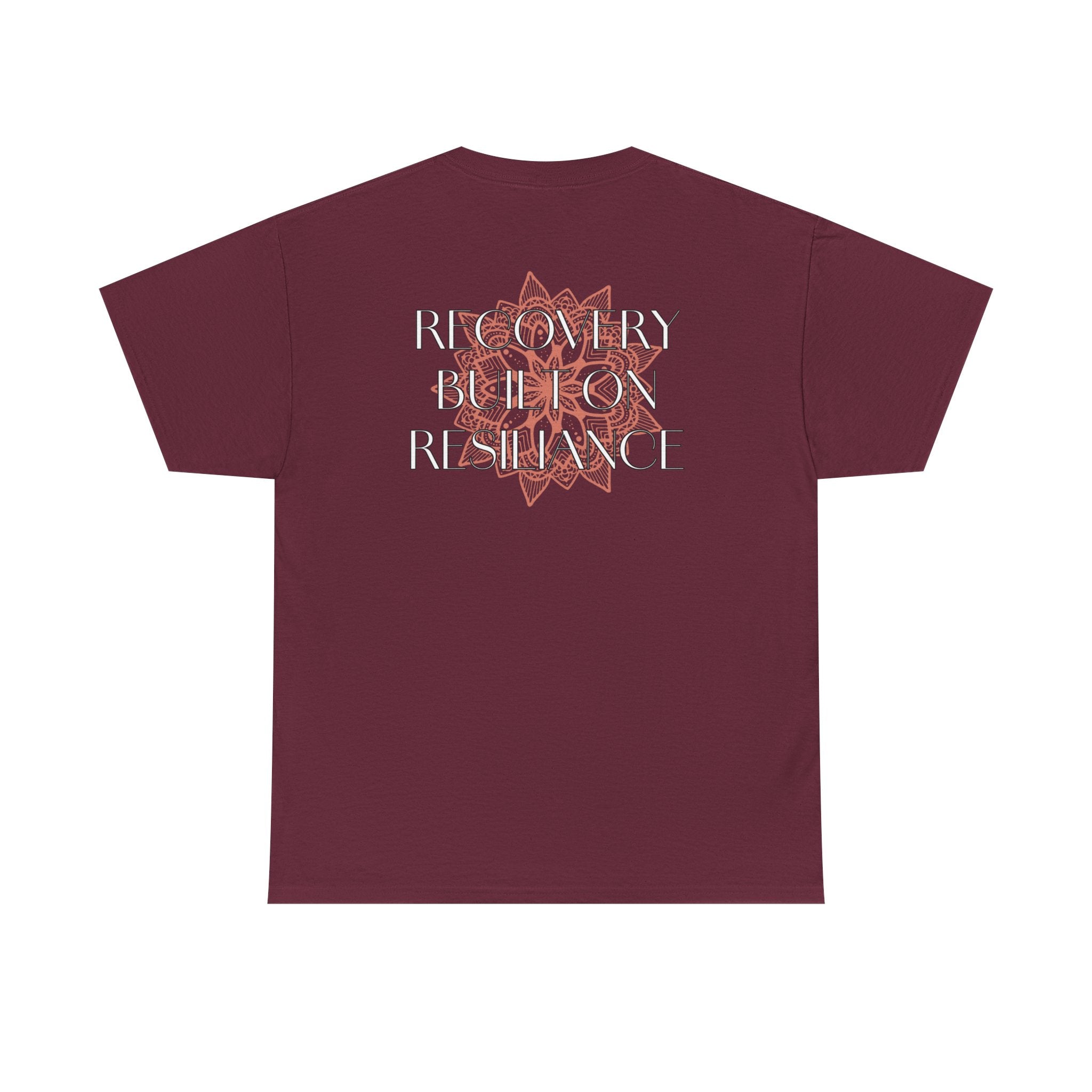 Recovery Built on Resilience Tee — Minimal Lotus Graphic Motivational T‑Shirt