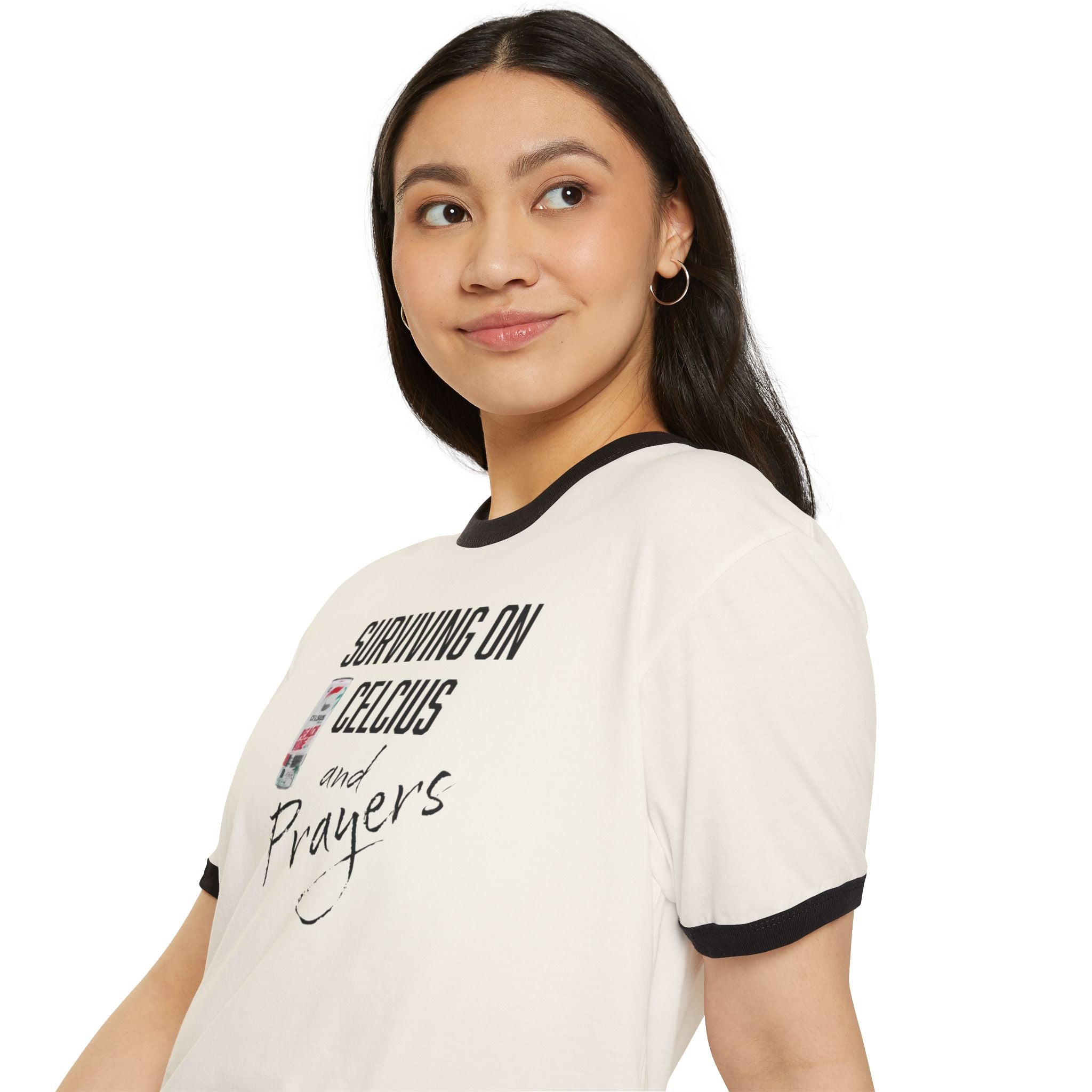 Surviving on Celsius and Prayers Ringer T-Shirt