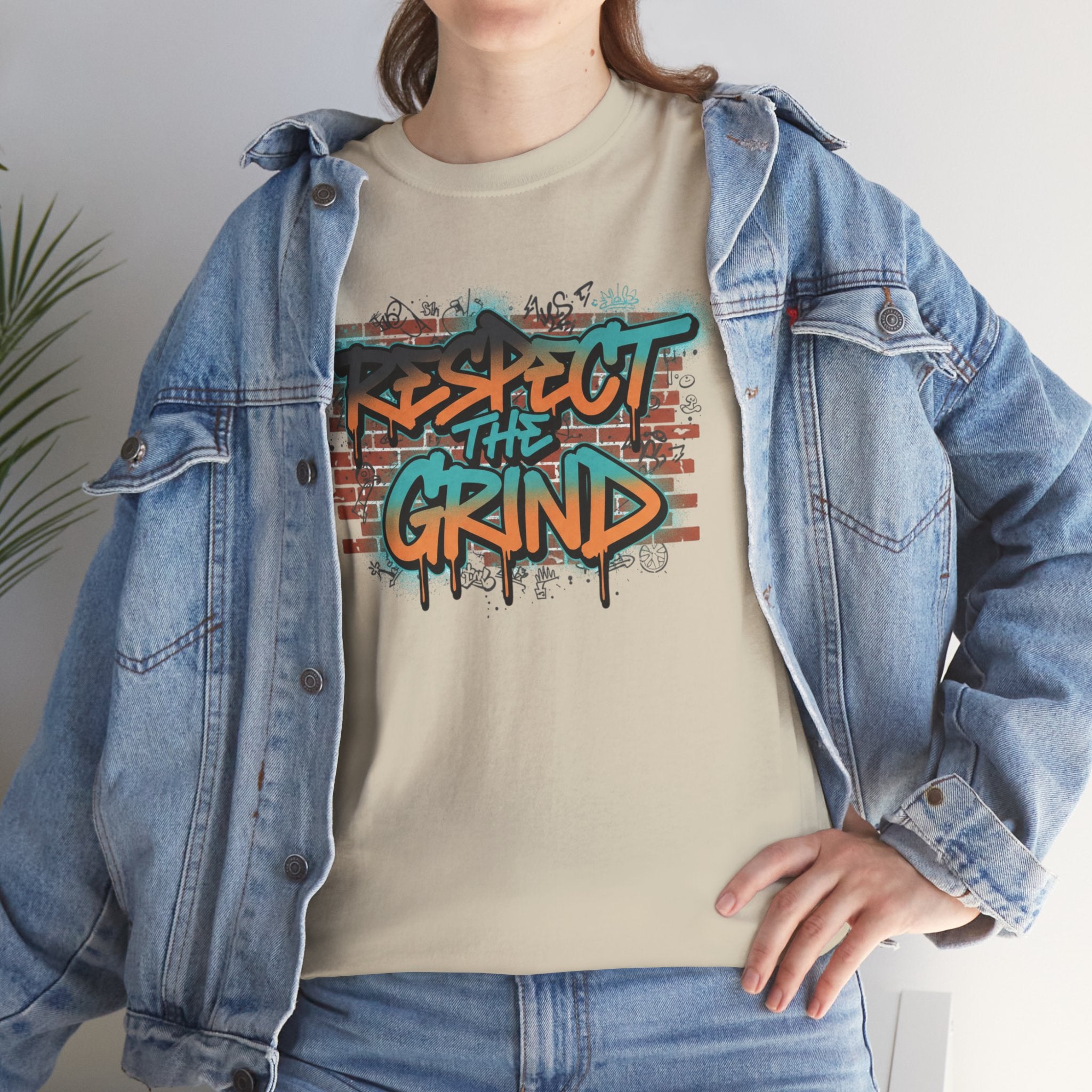 Respect the Grind Graffiti Tee — Urban Motivational Streetwear T‑Shirt