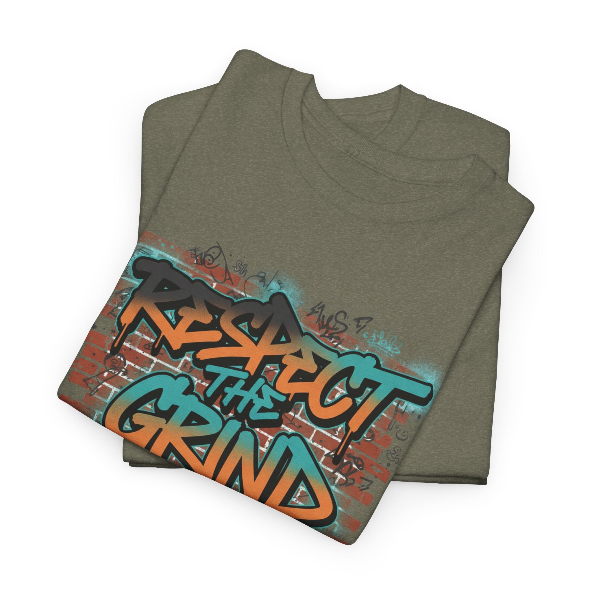 Respect the Grind Graffiti Tee — Urban Motivational Streetwear T‑Shirt