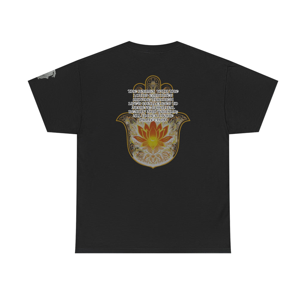 Hamsa Lotus T-Shirt — Spiritual Protection T-Shirt with Lotus and Hamsa Design