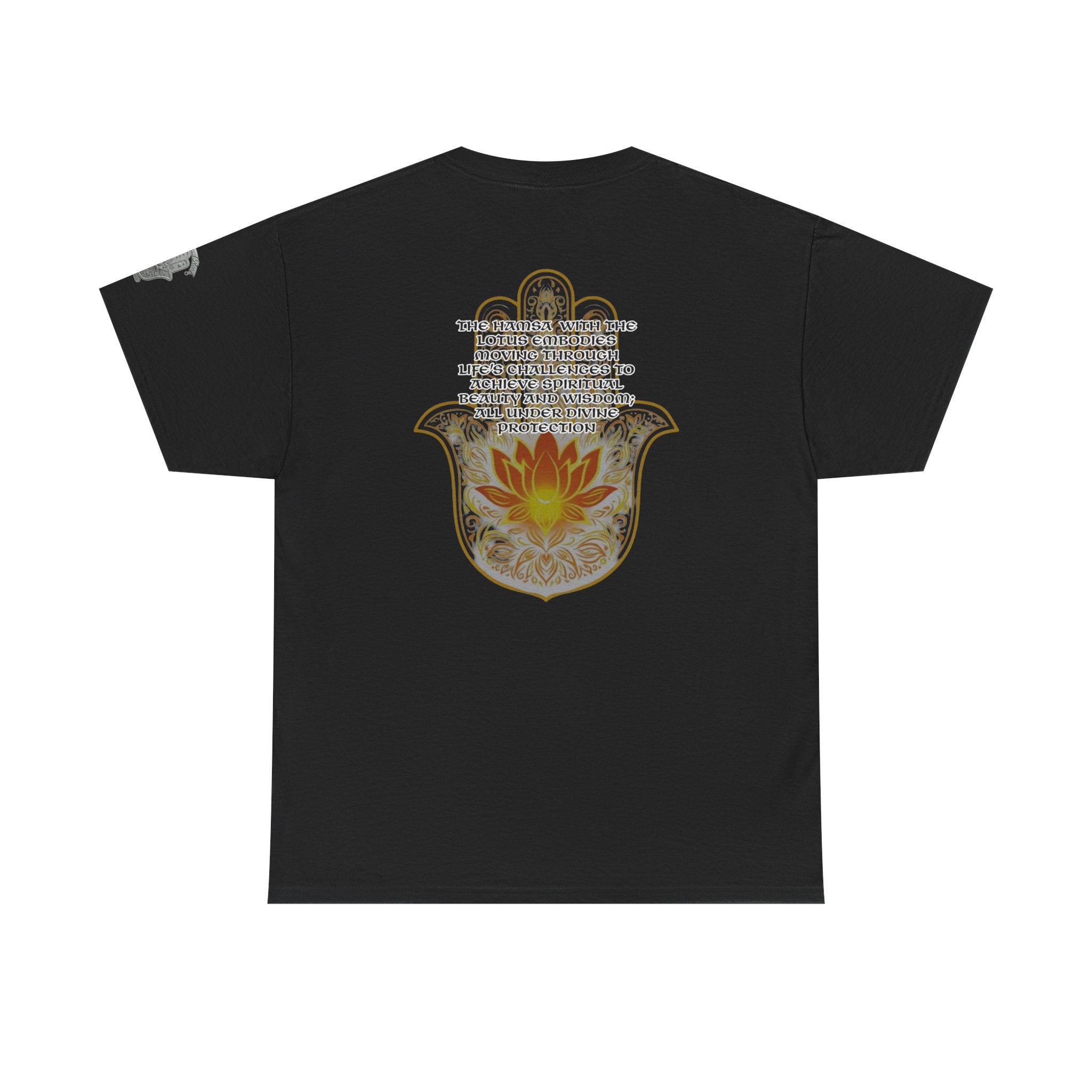 Hamsa Lotus T-Shirt — Spiritual Protection T-Shirt with Lotus and Hamsa Design