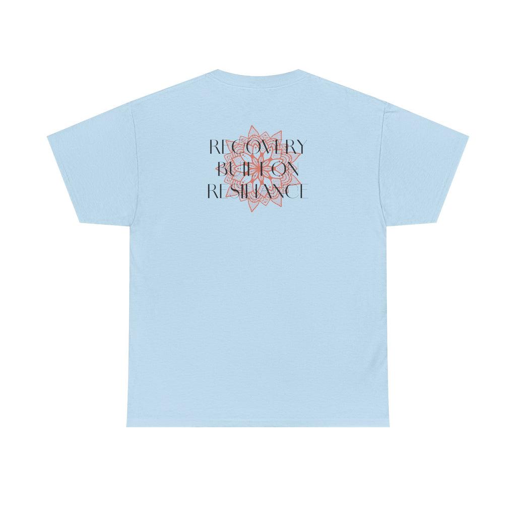 Recovery Built on Resilience Tee — Minimal Lotus Graphic Motivational T‑Shirt