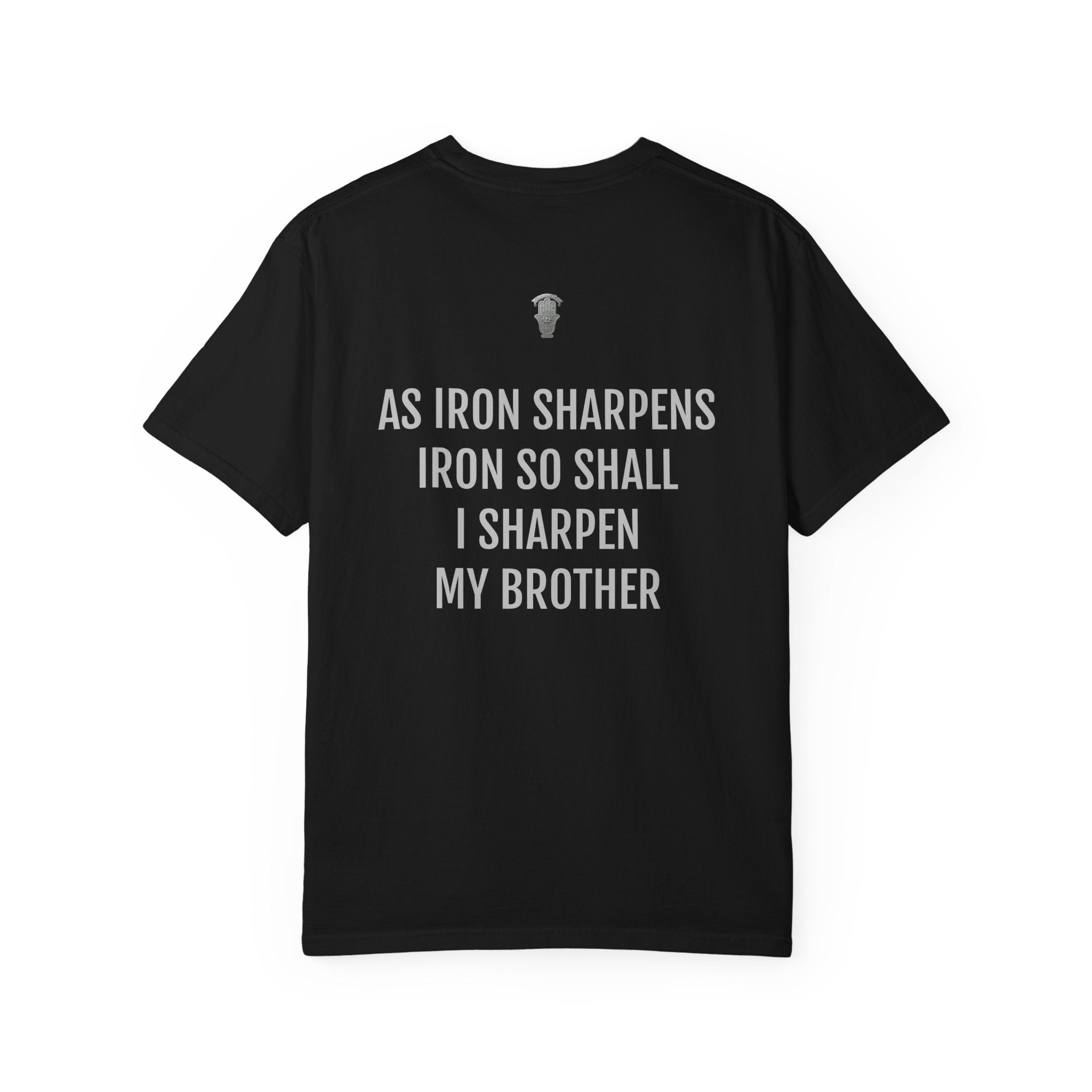 Proverbs 27:17 T-Shirt — "As Iron Sharpens Iron" Christian Faith Tee