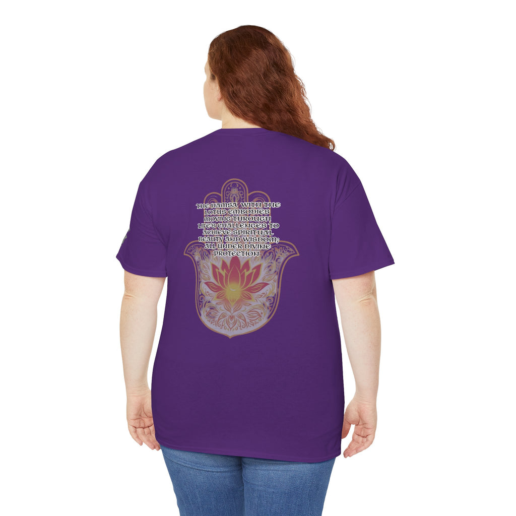 Hamsa Lotus T-Shirt — Spiritual Protection T-Shirt with Lotus and Hamsa Design