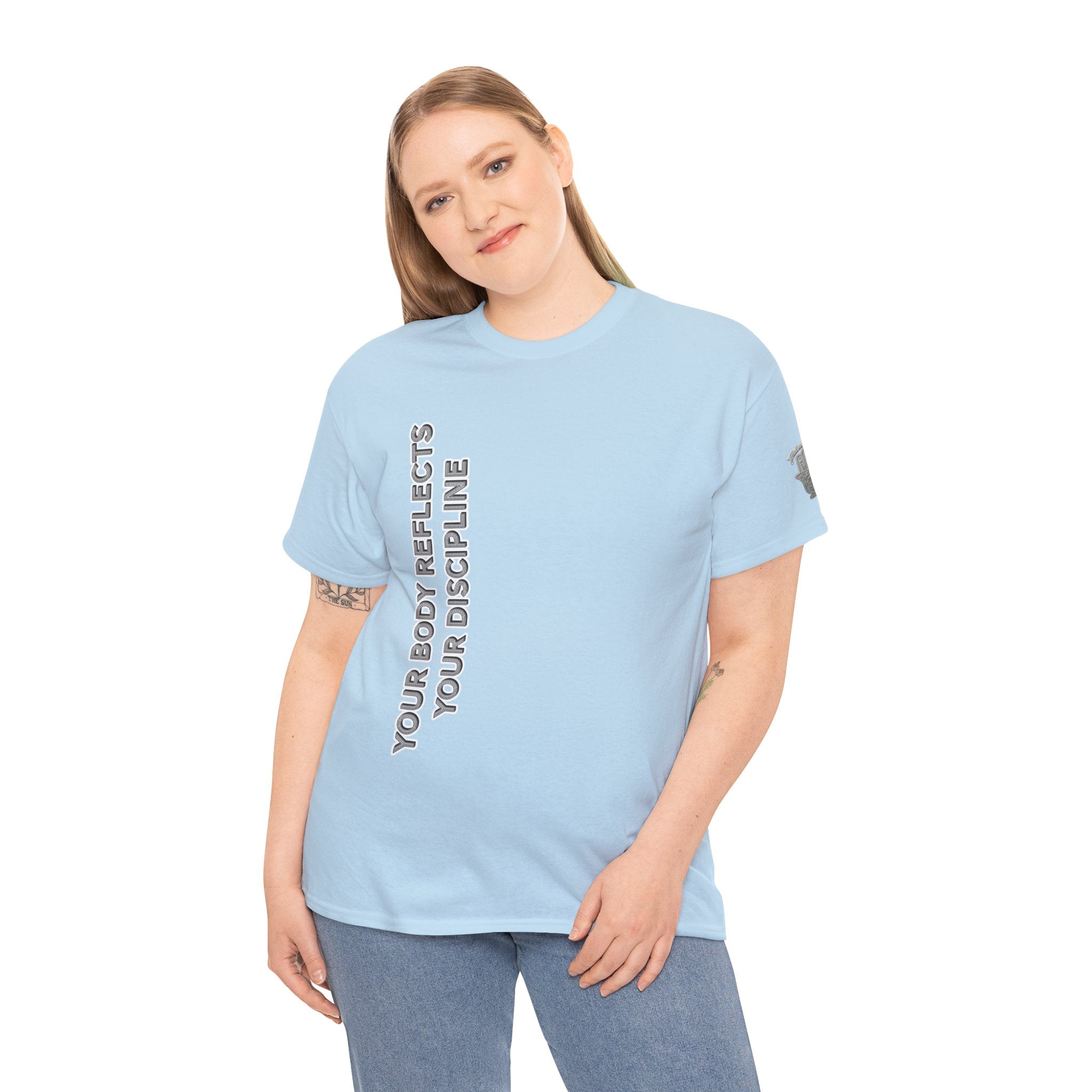 Motivational Fitness Tee — “Your Body Reflects Your Discipline” Training Shirt