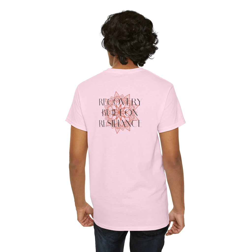 Recovery Built on Resilience Tee — Minimal Lotus Graphic Motivational T‑Shirt